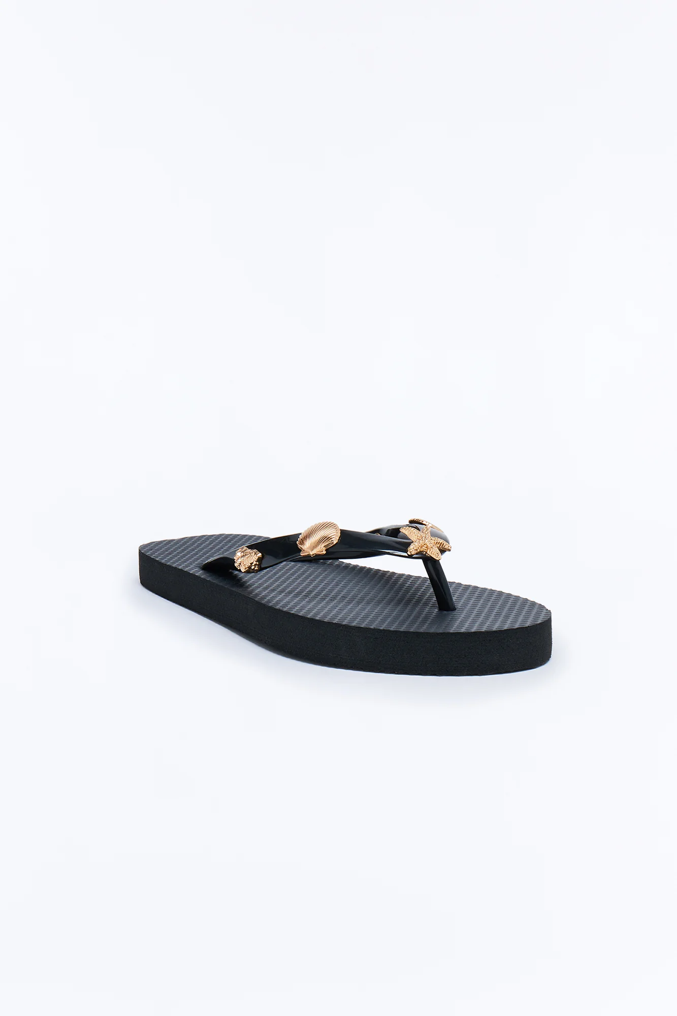 Beachy Hardware Flip Flops - Black - Image 2