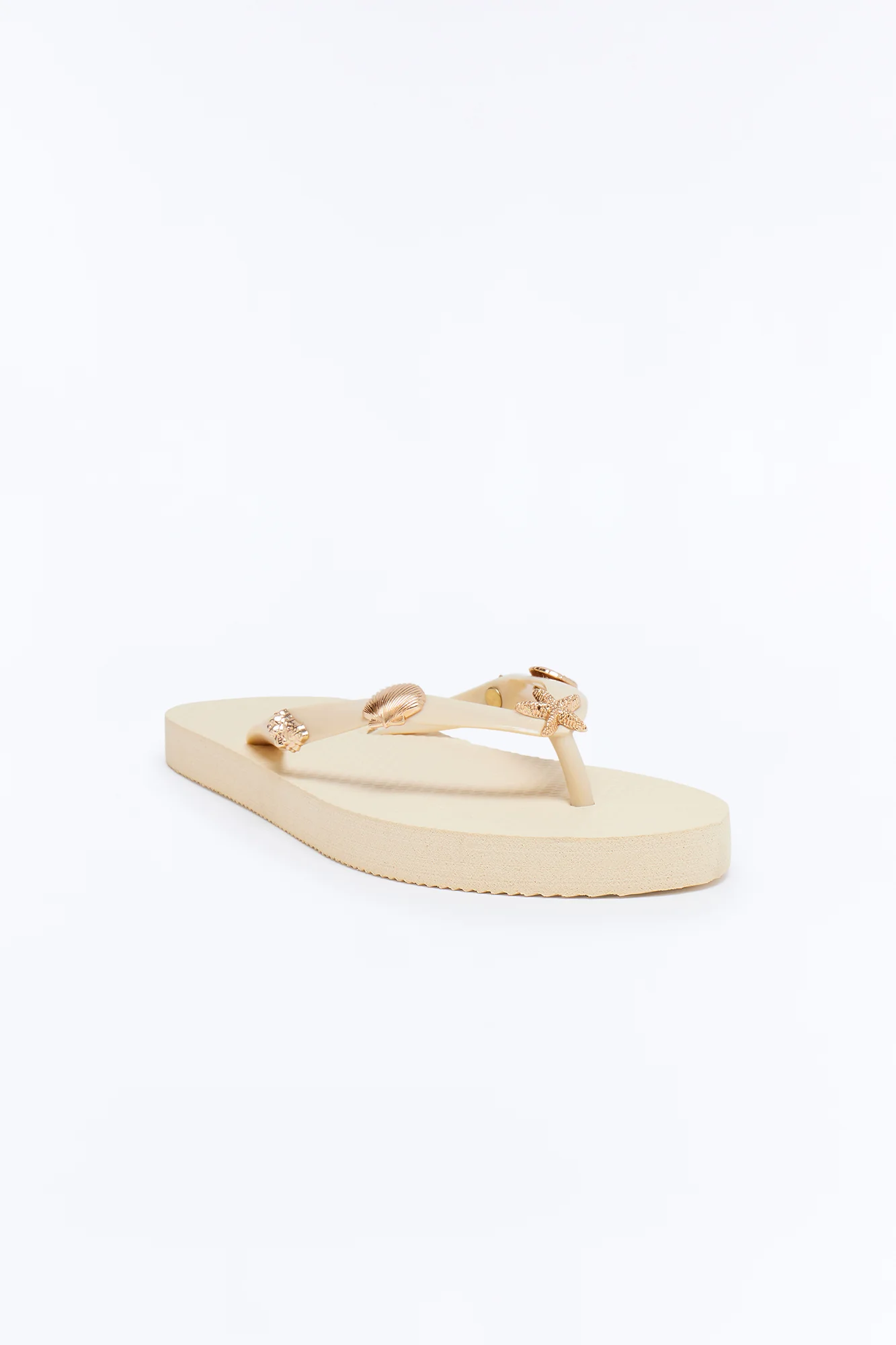 Beachy Hardware Flip Flops - Sand - Image 2