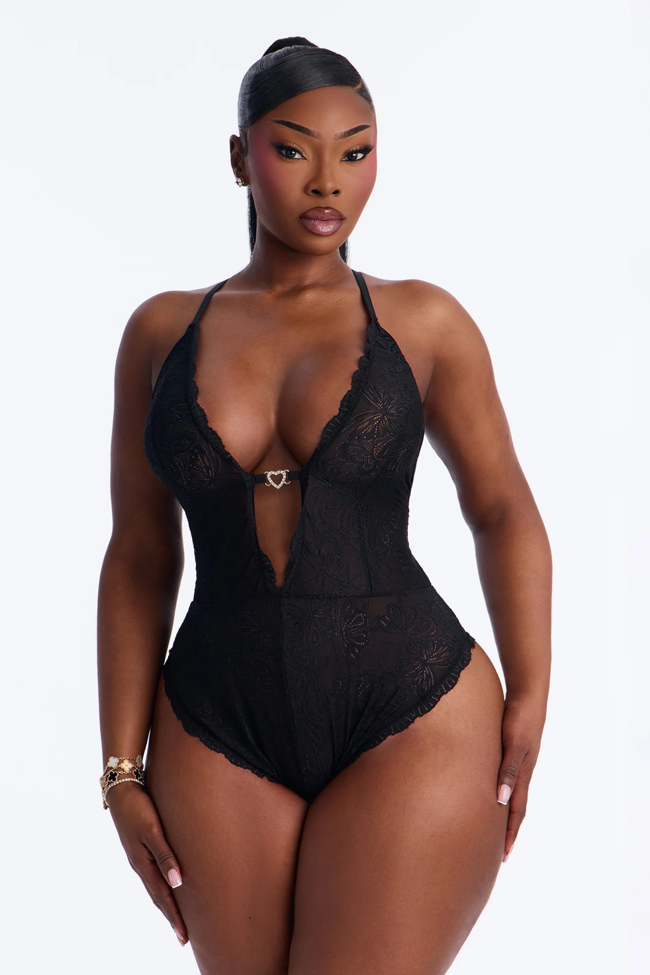 Becca Lace Racer Back Teddy - Black - Image 4