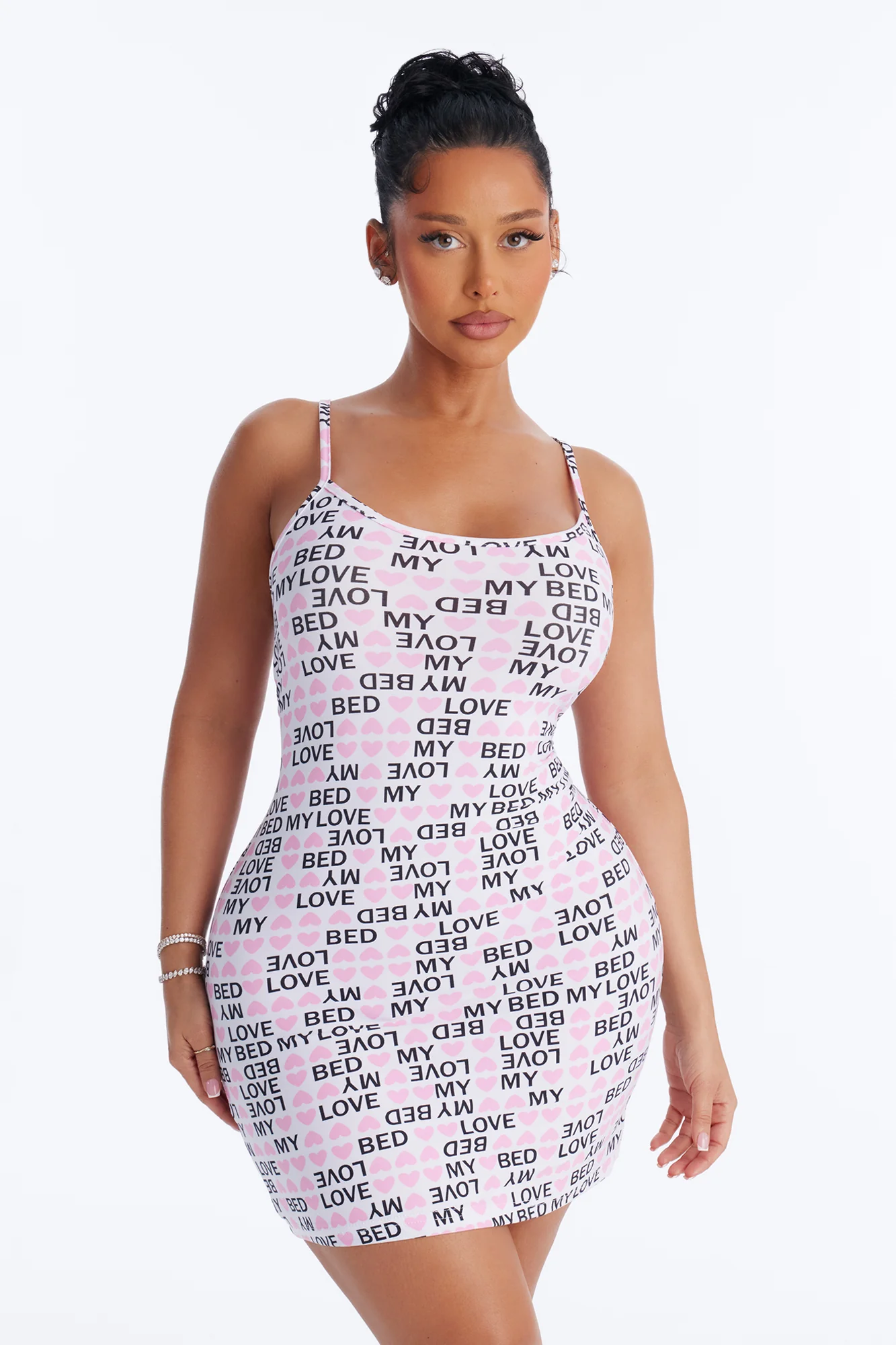 Bedtime Bliss PJ Sleep Dress - White/combo