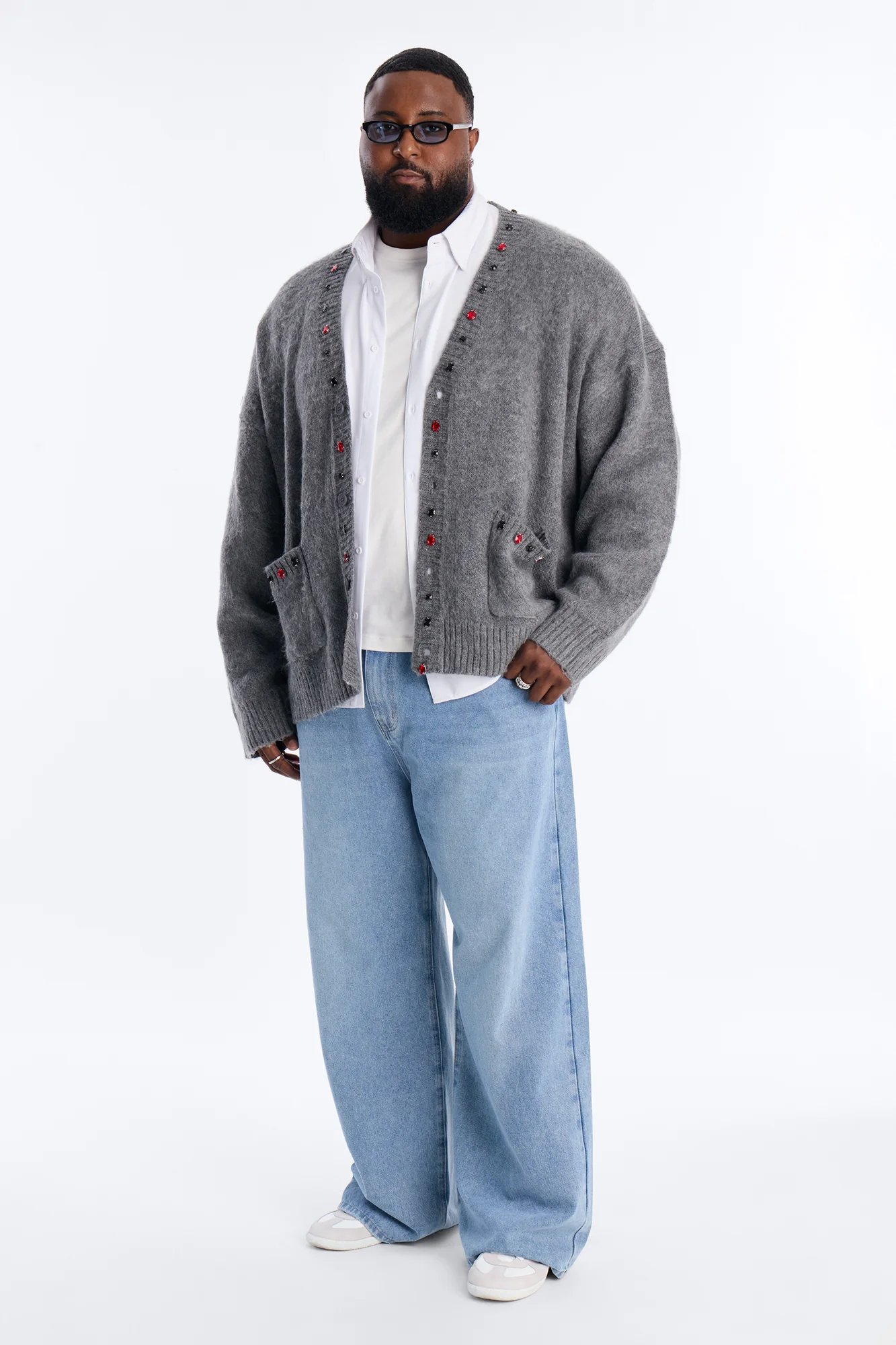Bejeweled Reverie Cardigan - Grey - Image 6