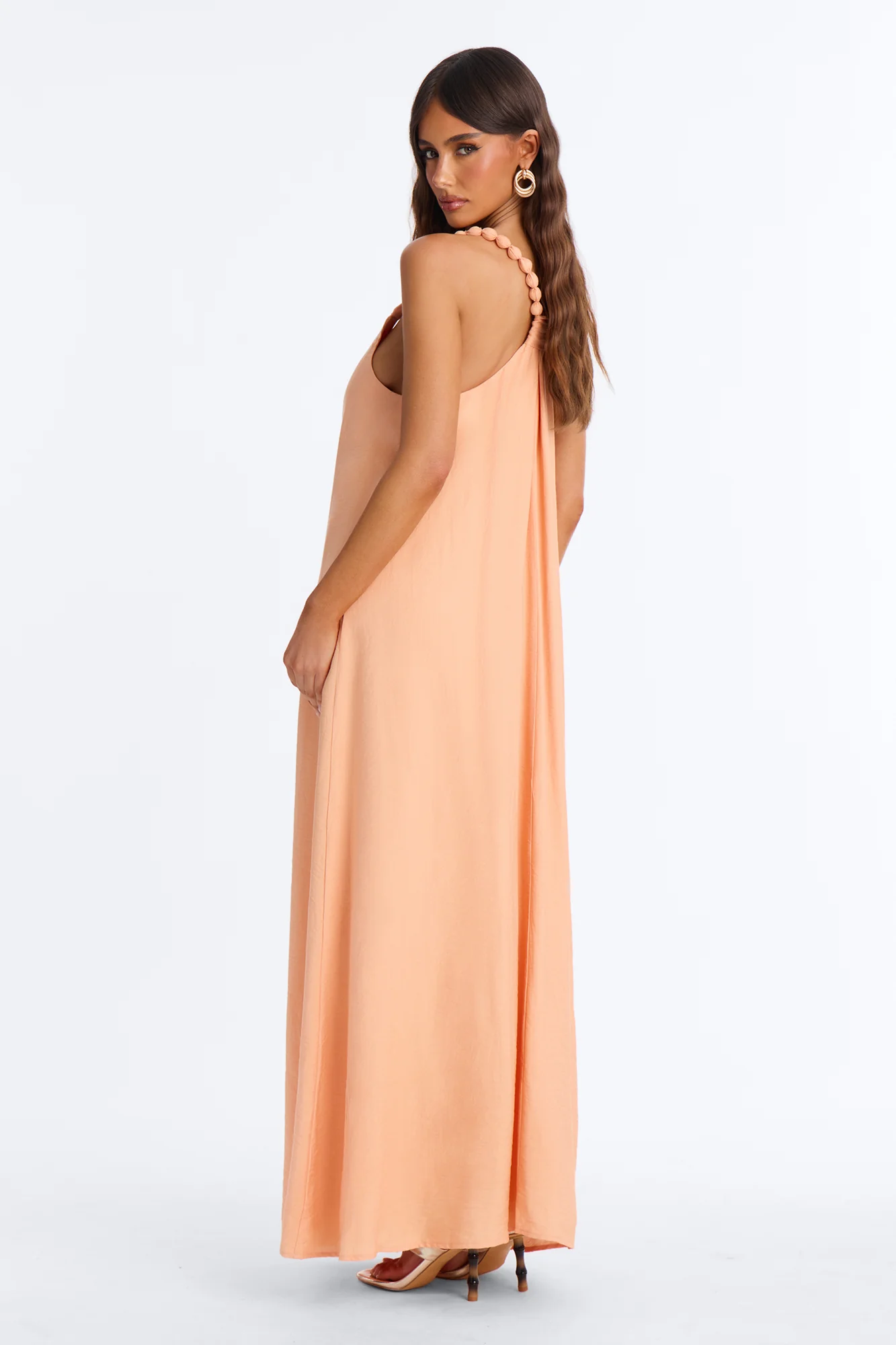 Belia Linen Maxi Dress - Orange - Image 4