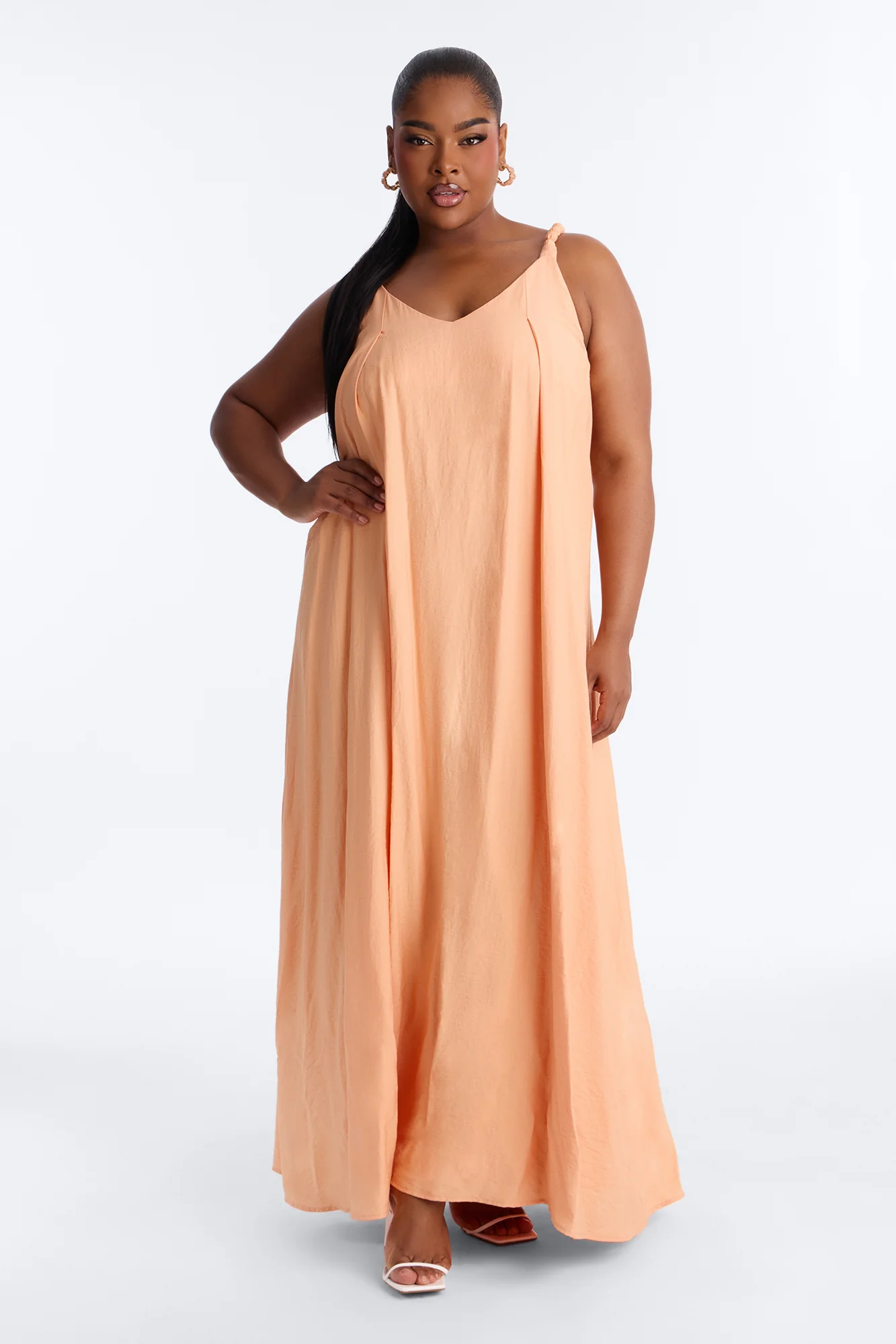 Belia Linen Maxi Dress - Orange - Image 5