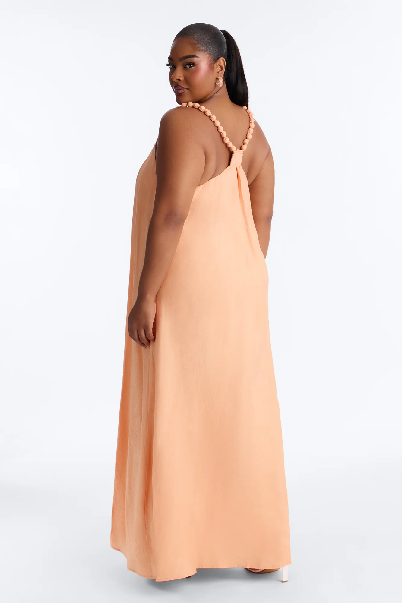 Belia Linen Maxi Dress - Orange - Image 7