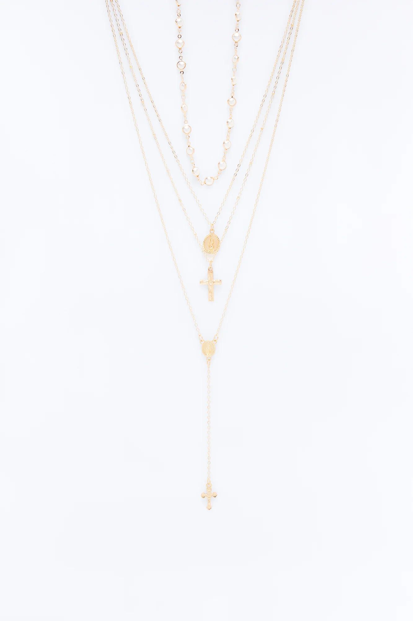 Believe In Yourself Lariat Necklace - Gold/Clear