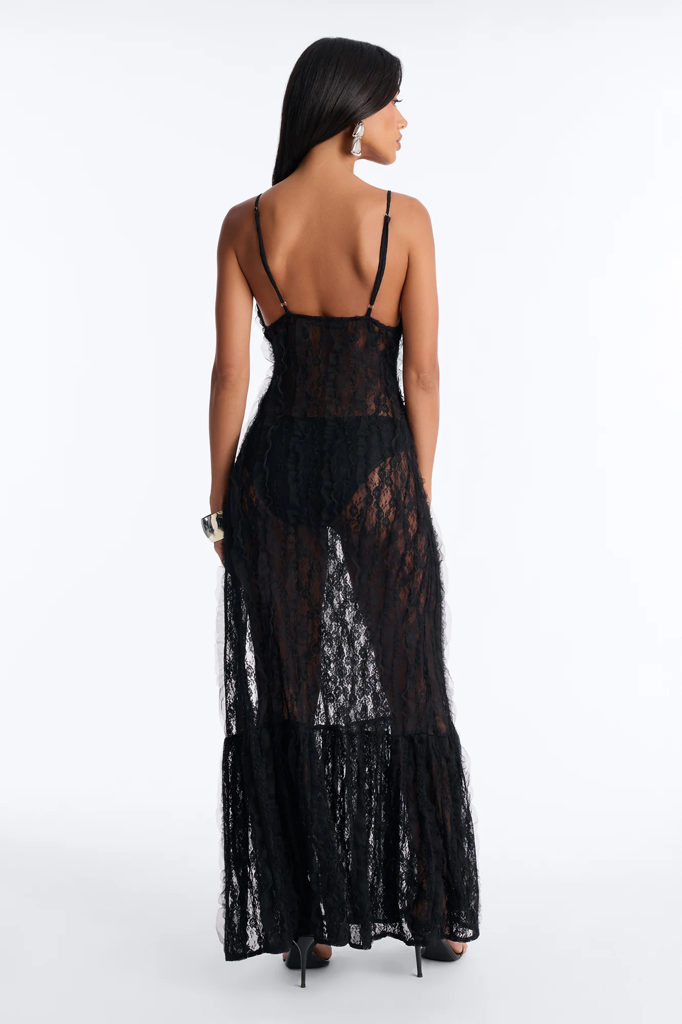 Belinda Lace Maxi Dress - Black - Image 3
