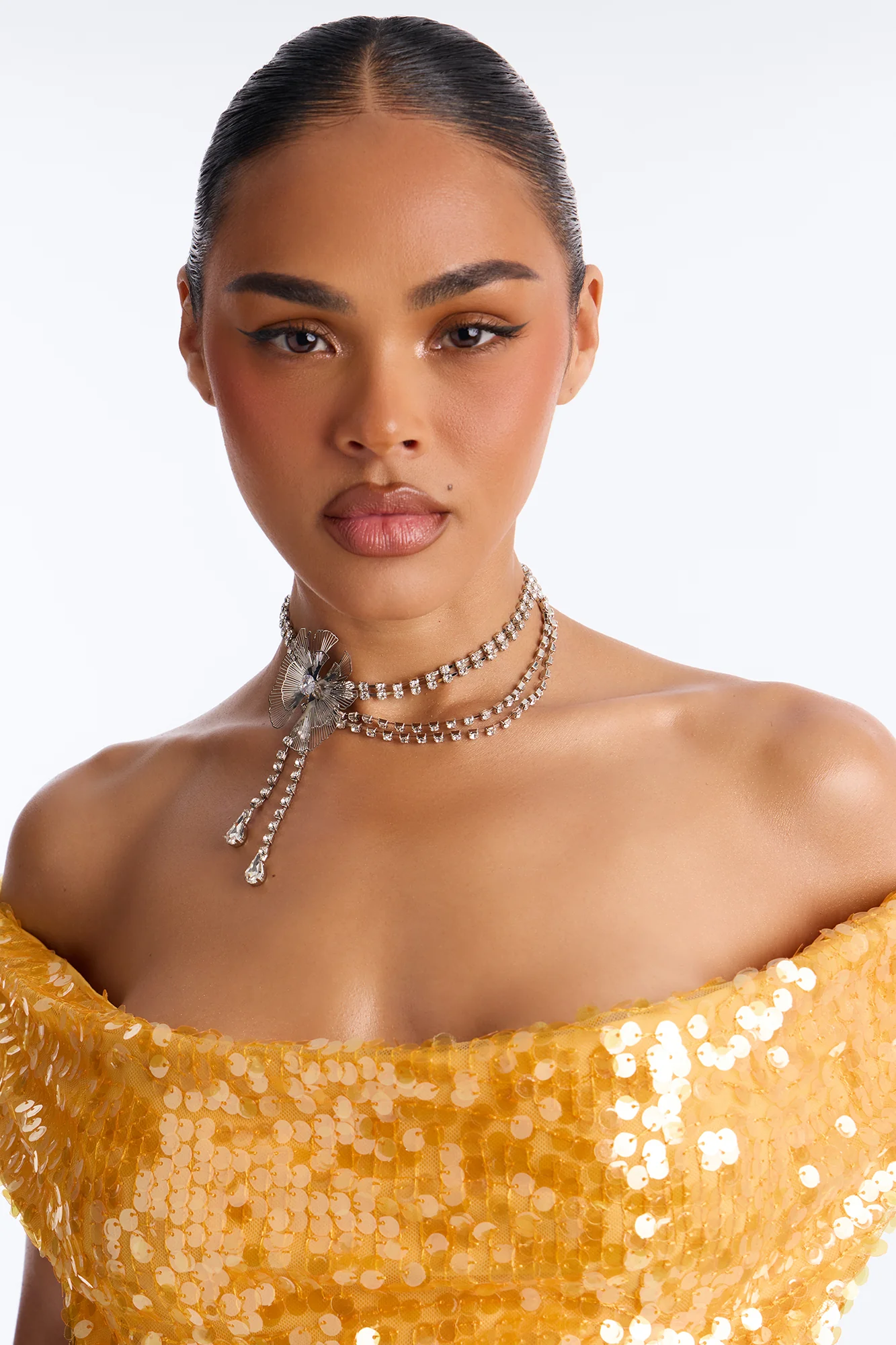 Bella Femme Flower Necklace - Silver - Image 2