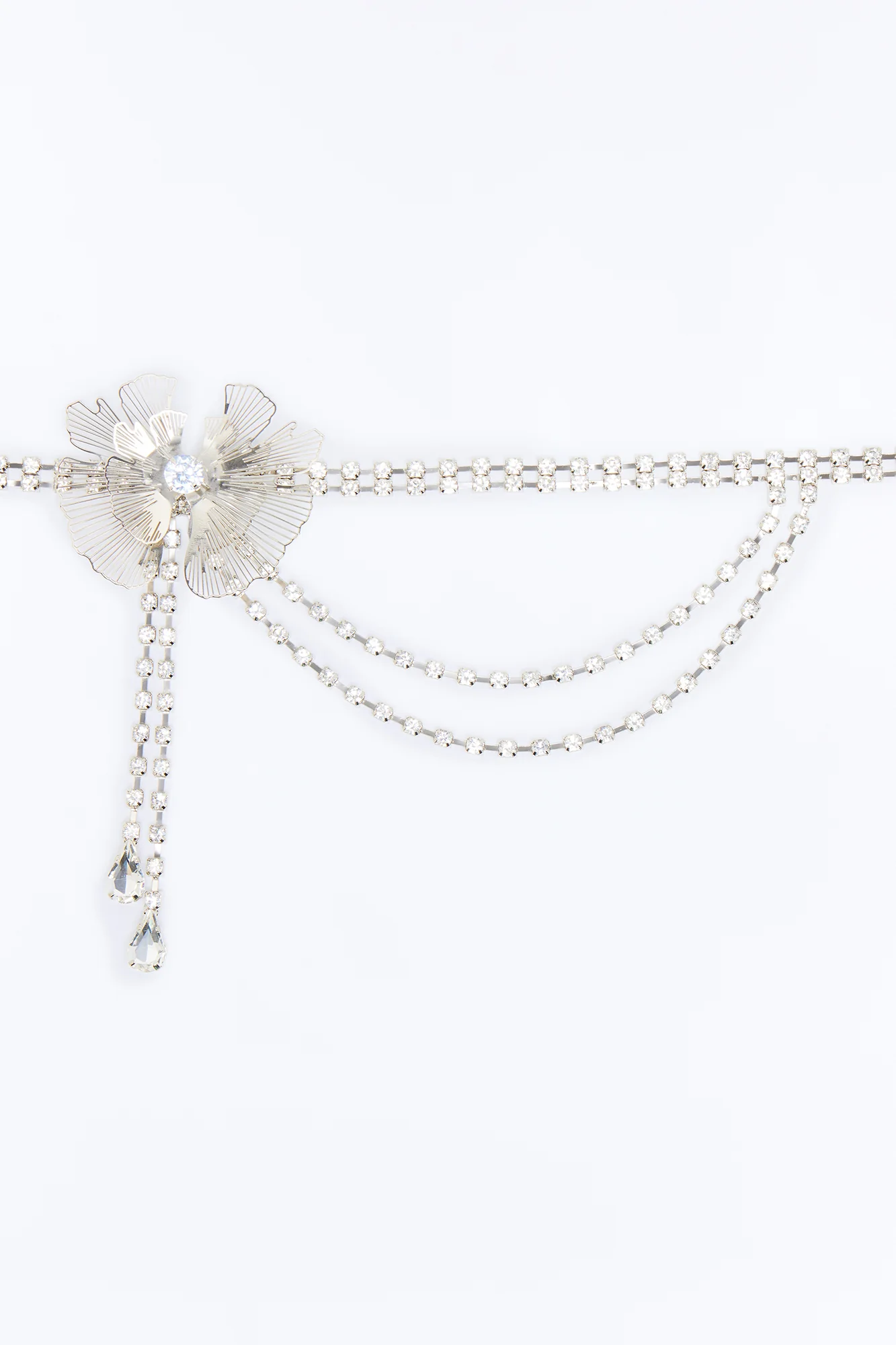 Bella Femme Flower Necklace - Silver - Image 3