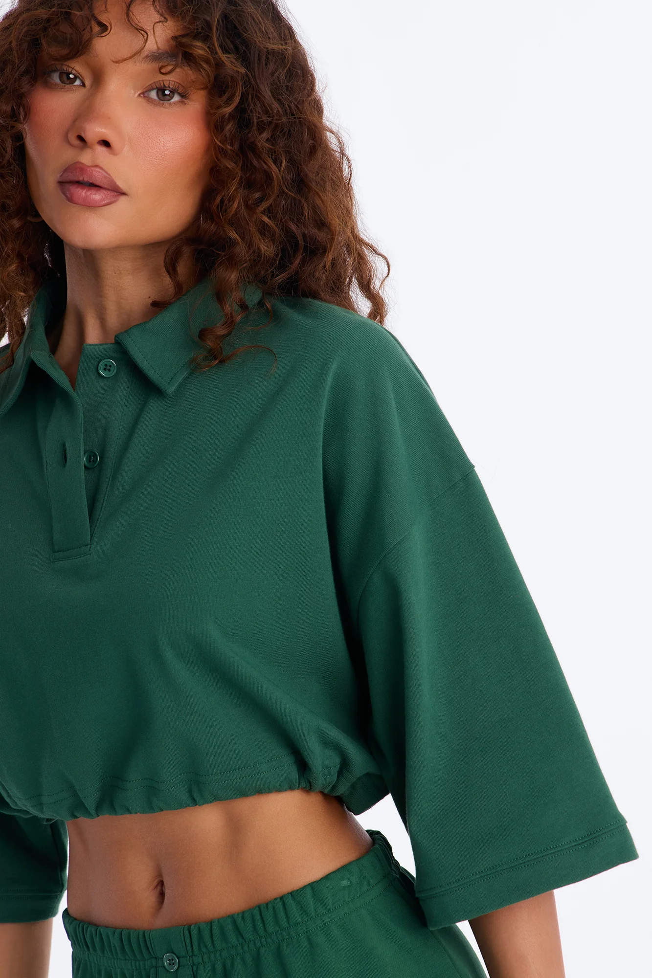 Bella French Terry Mini Skirt Set - Hunter - Image 3