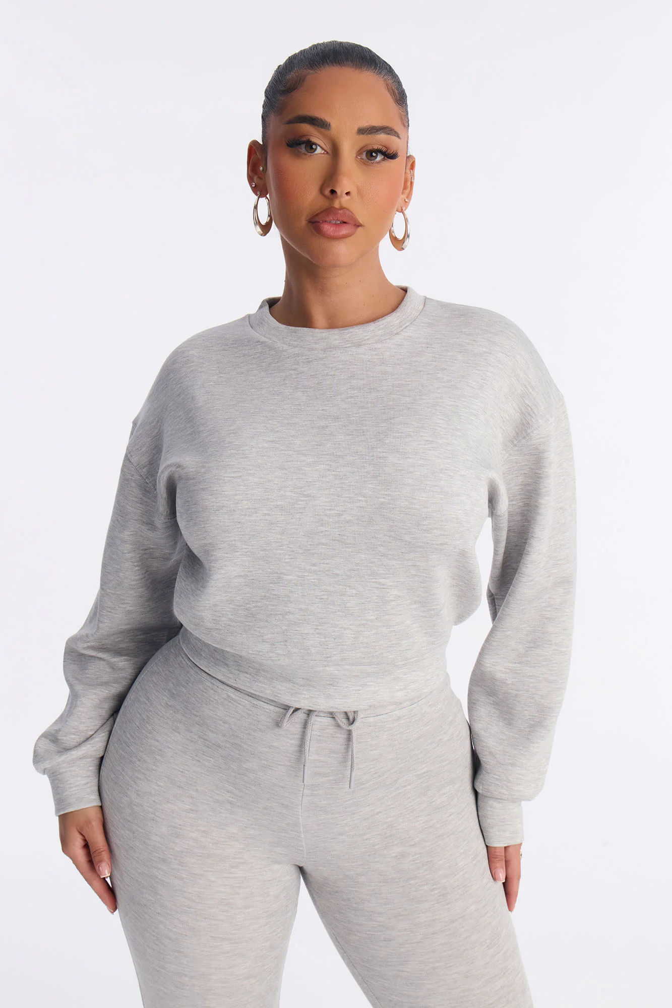 Bella Scuba Crew Neck Sweatshirt - Heather Grey
