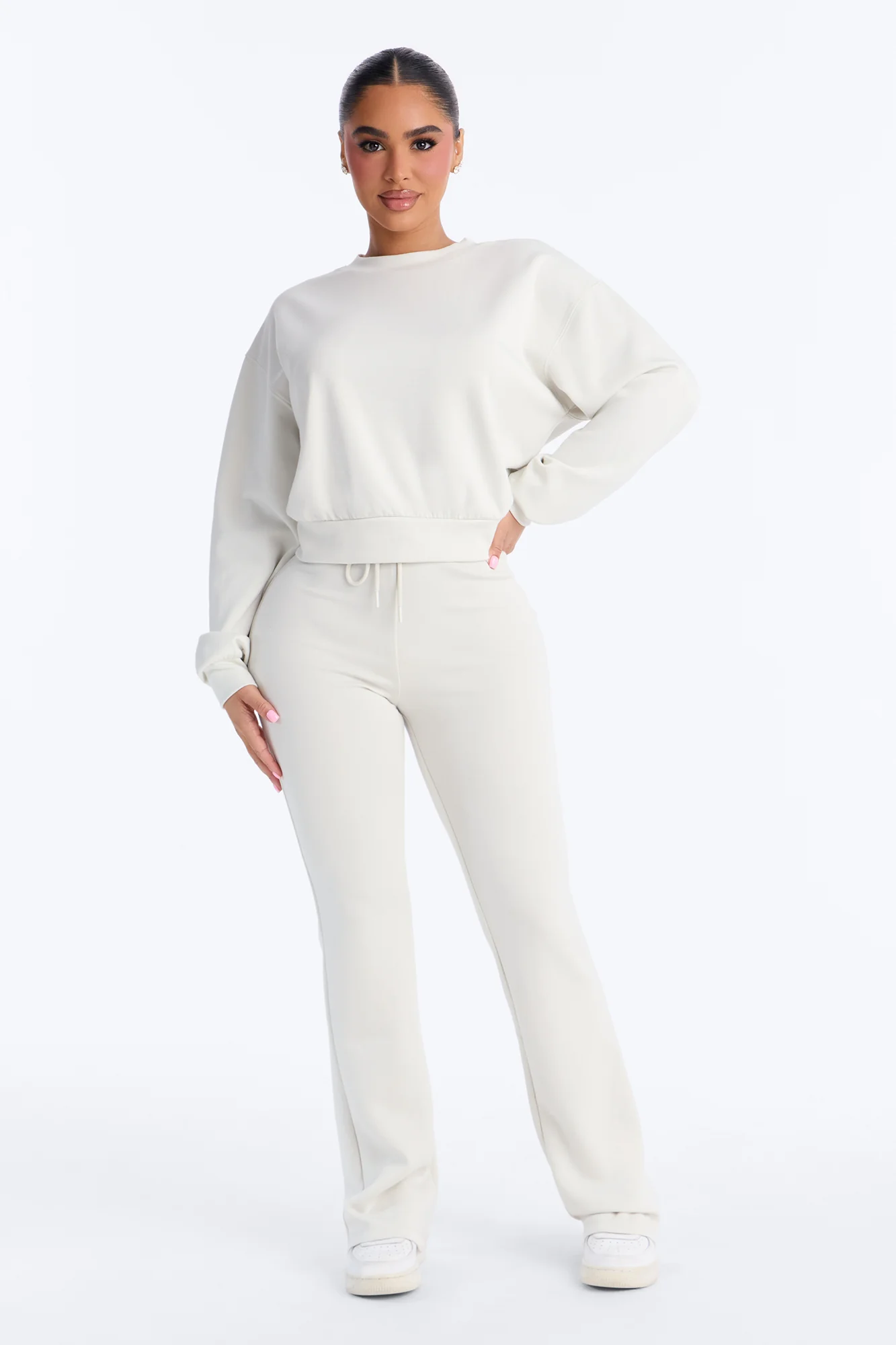 Bella Scuba Flare Pants - White