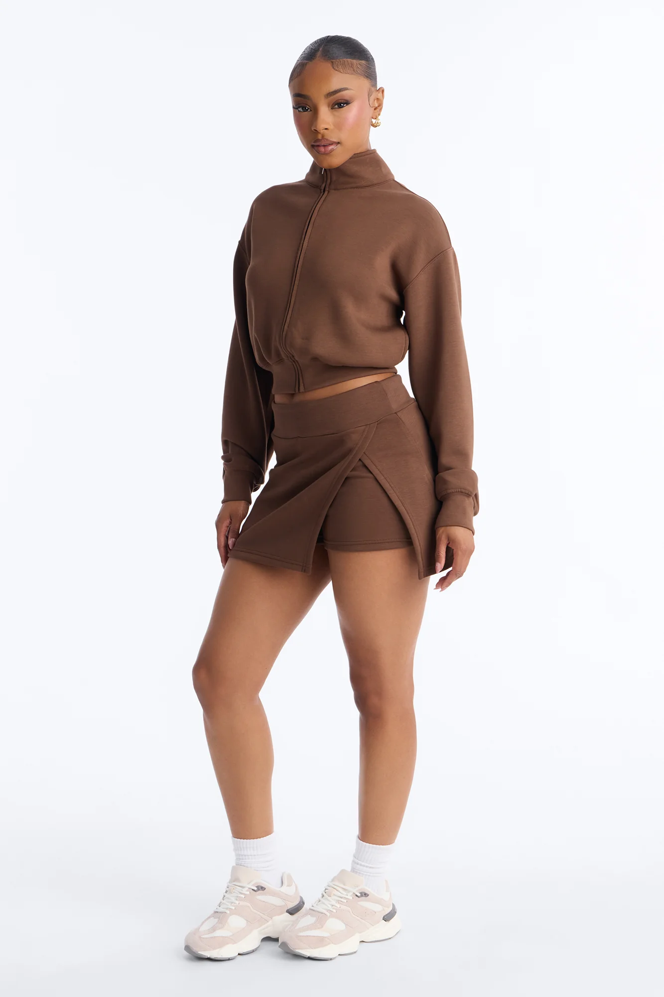 Bella Scuba Lounge Skort - Chocolate