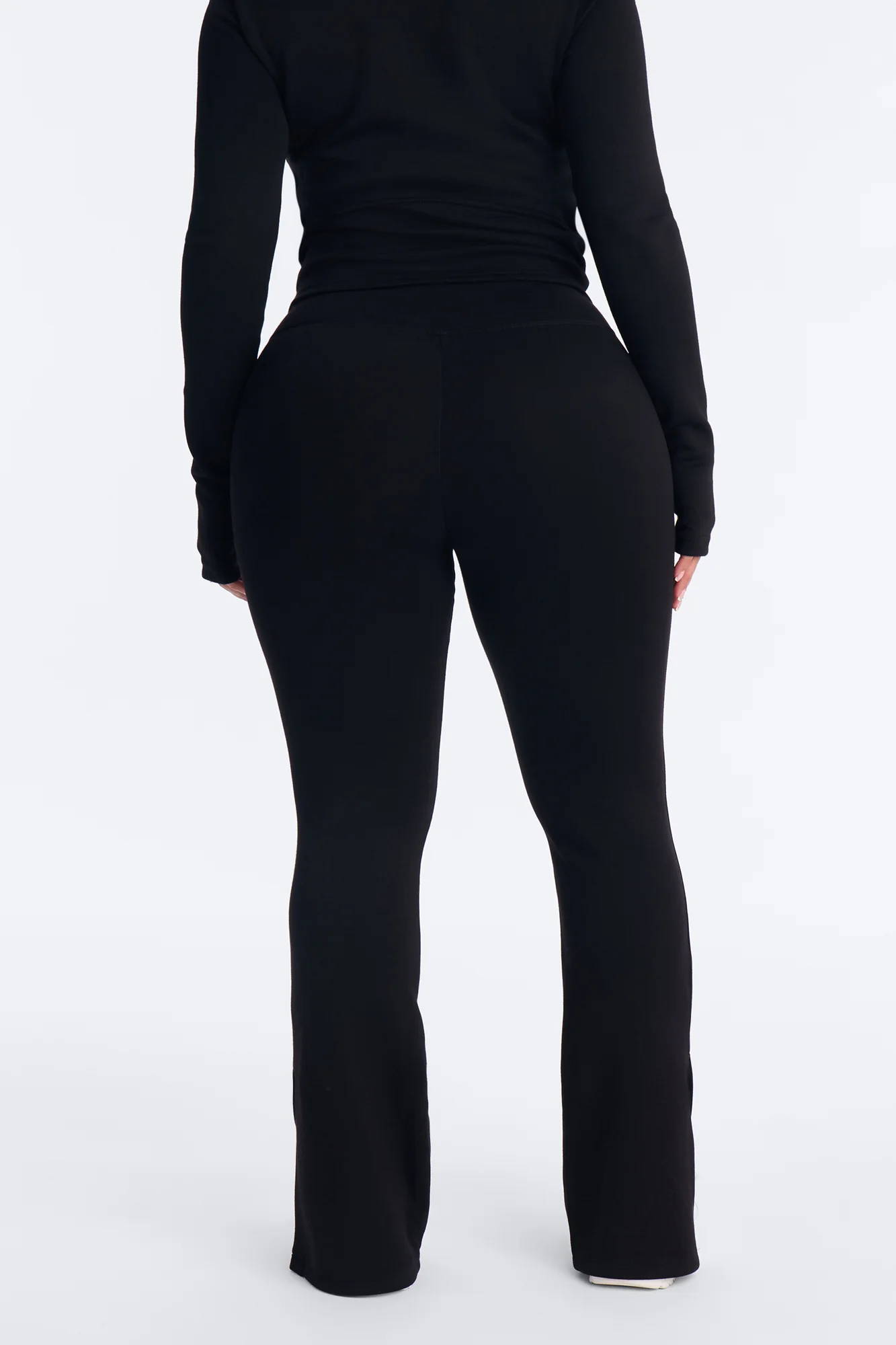 Bella Scuba Slit Lounge Flare Pant - Black - Image 4