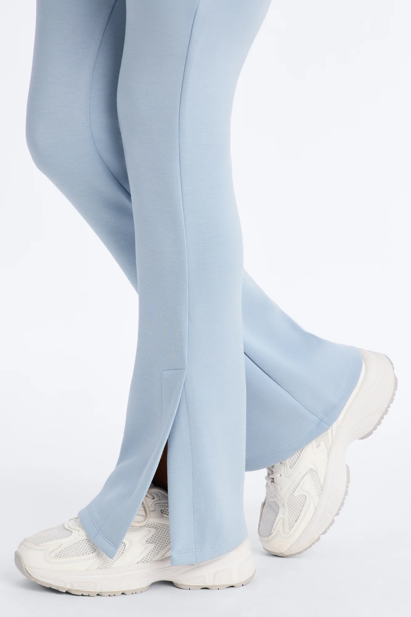 Bella Scuba Slit Lounge Flare Pant - Blue - Image 3