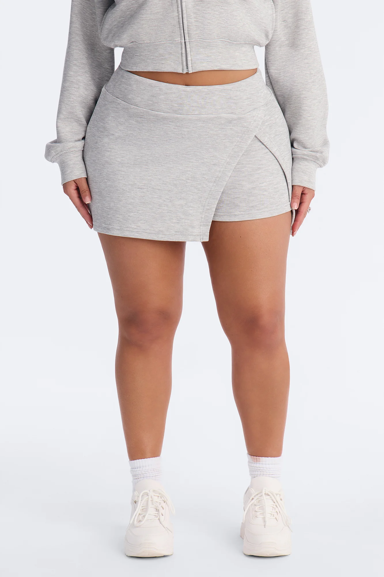 Bella Scuba Zip Up Jacket - Heather Grey - Image 2
