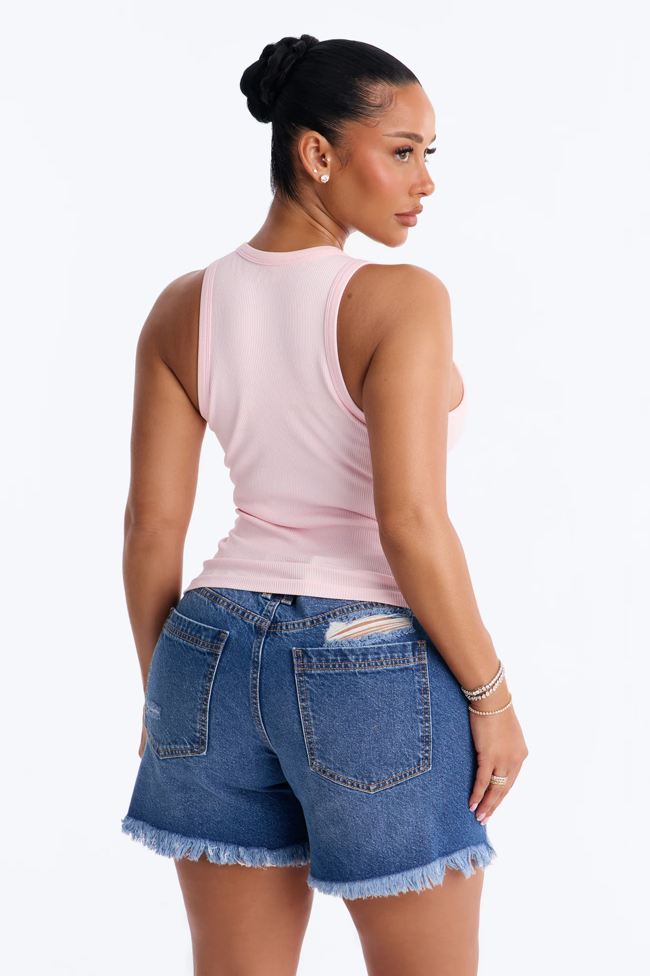 Bella Seamless Basic Tank Top - Pink - Image 4
