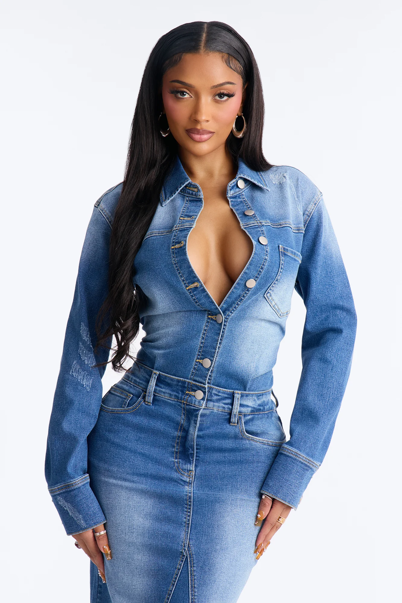 Belleville Denim Dresses Midi Dress - Denim - Image 2