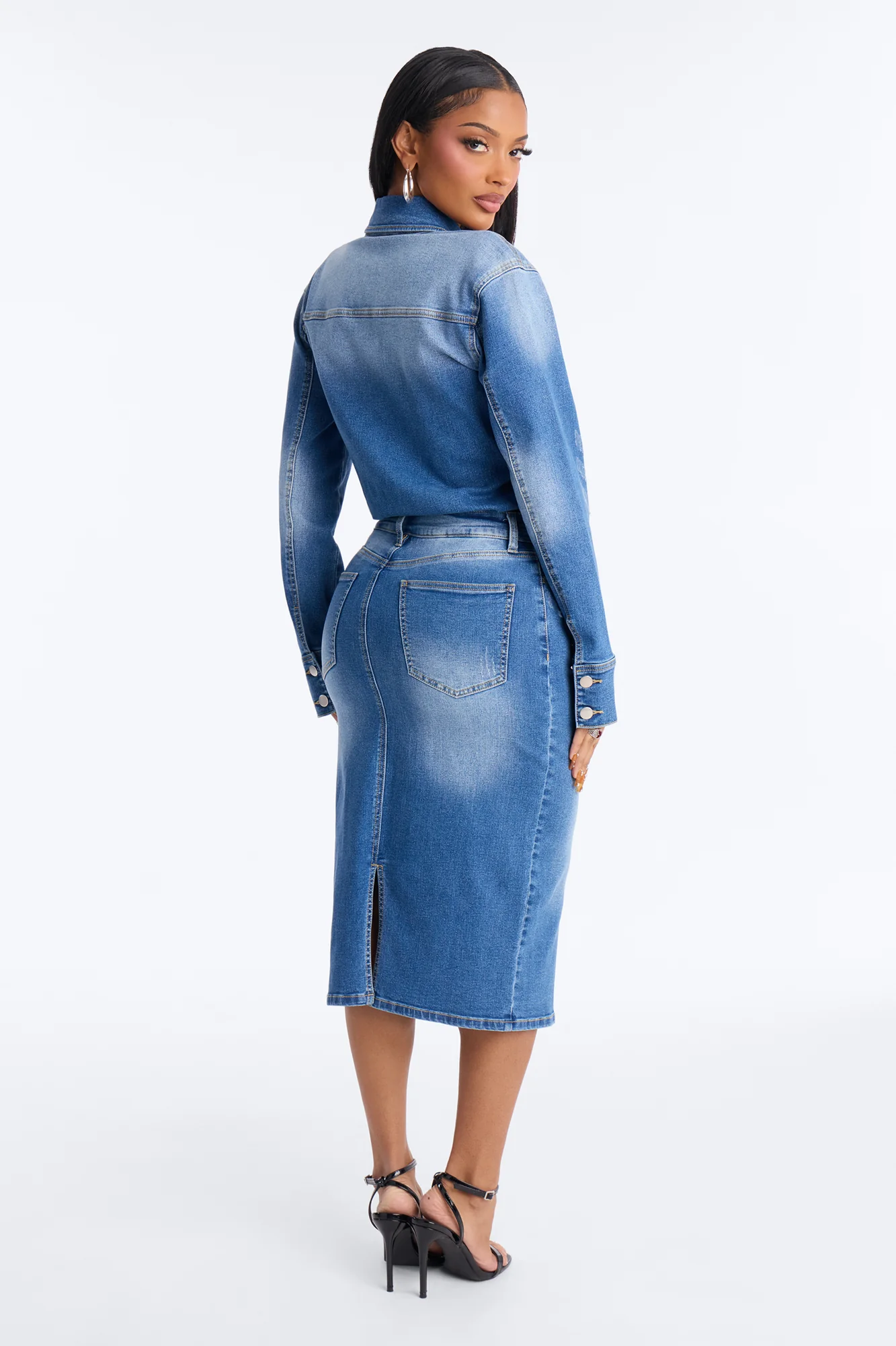 Belleville Denim Dresses Midi Dress - Denim - Image 3