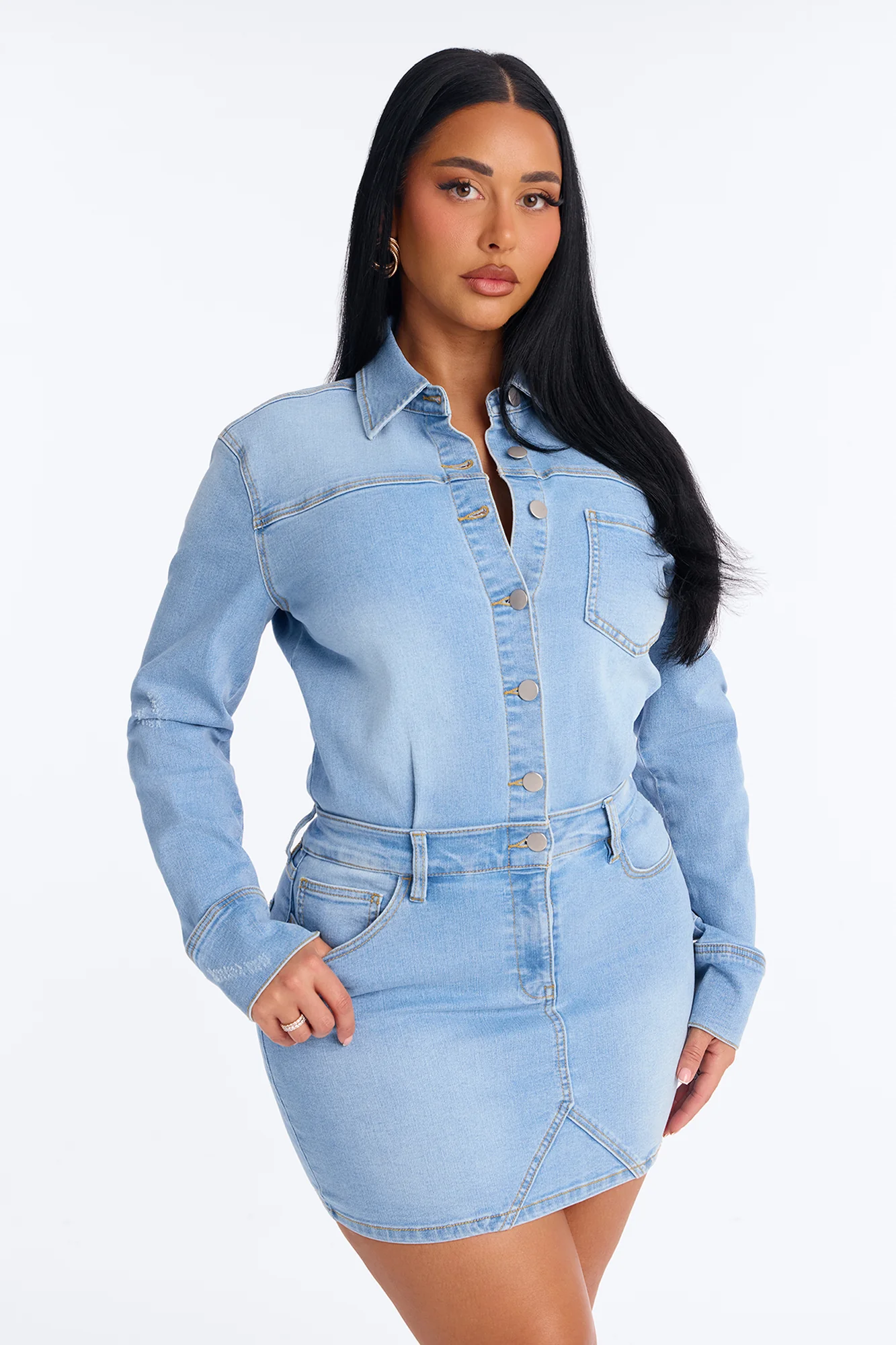 Belleville Denim Mini Dress - Light Wash