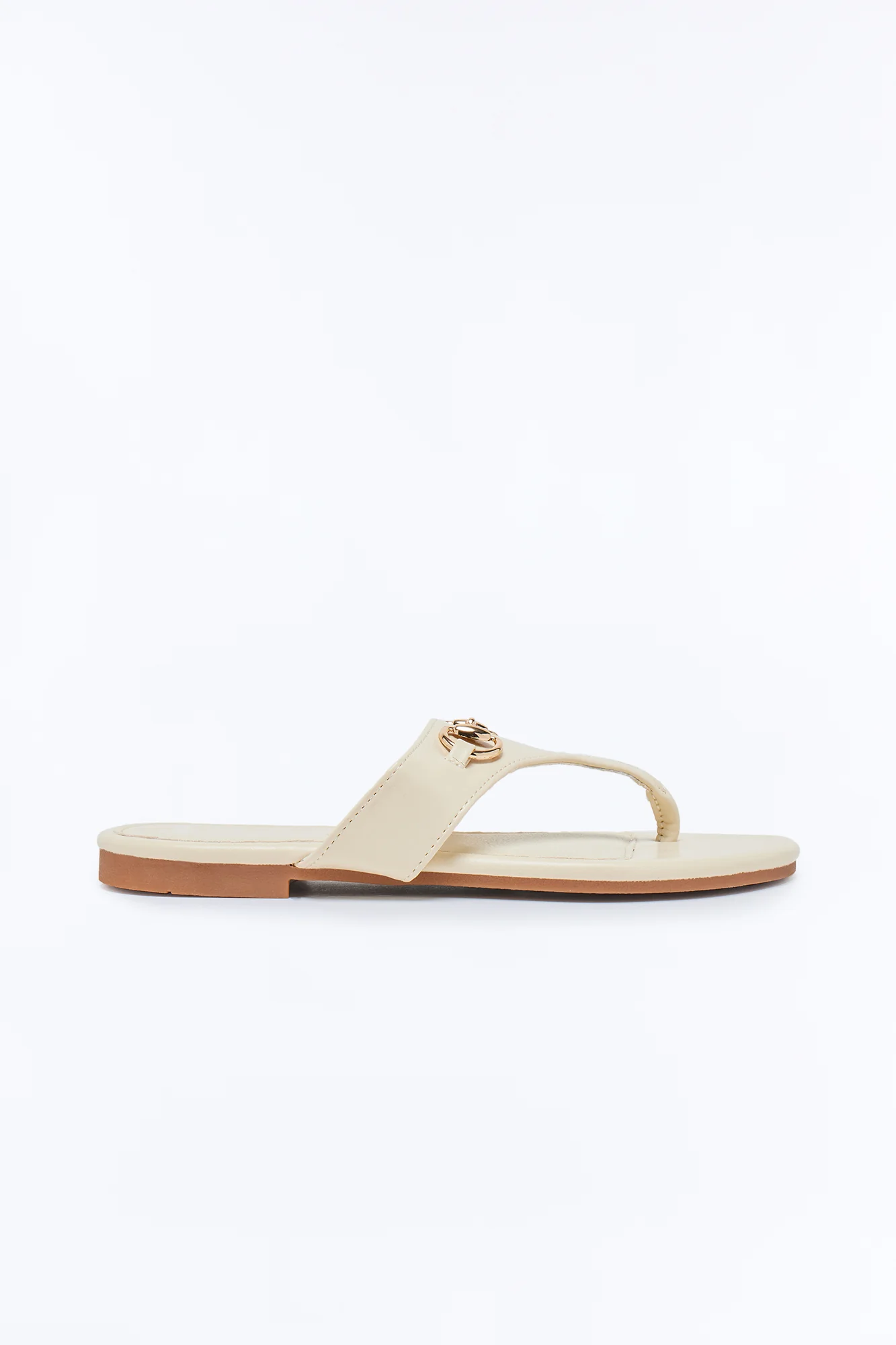 Bello Hardware Flip Flops - Ivory