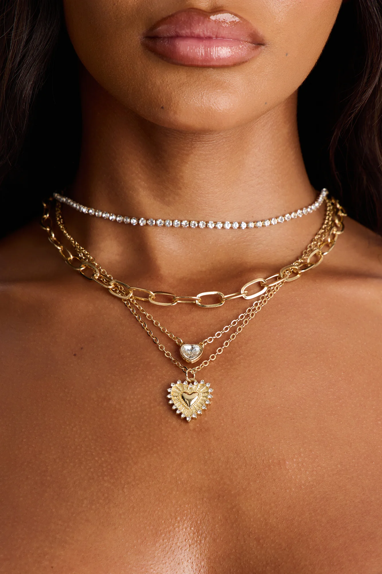 Belong Together Heart Layered Necklace - Gold