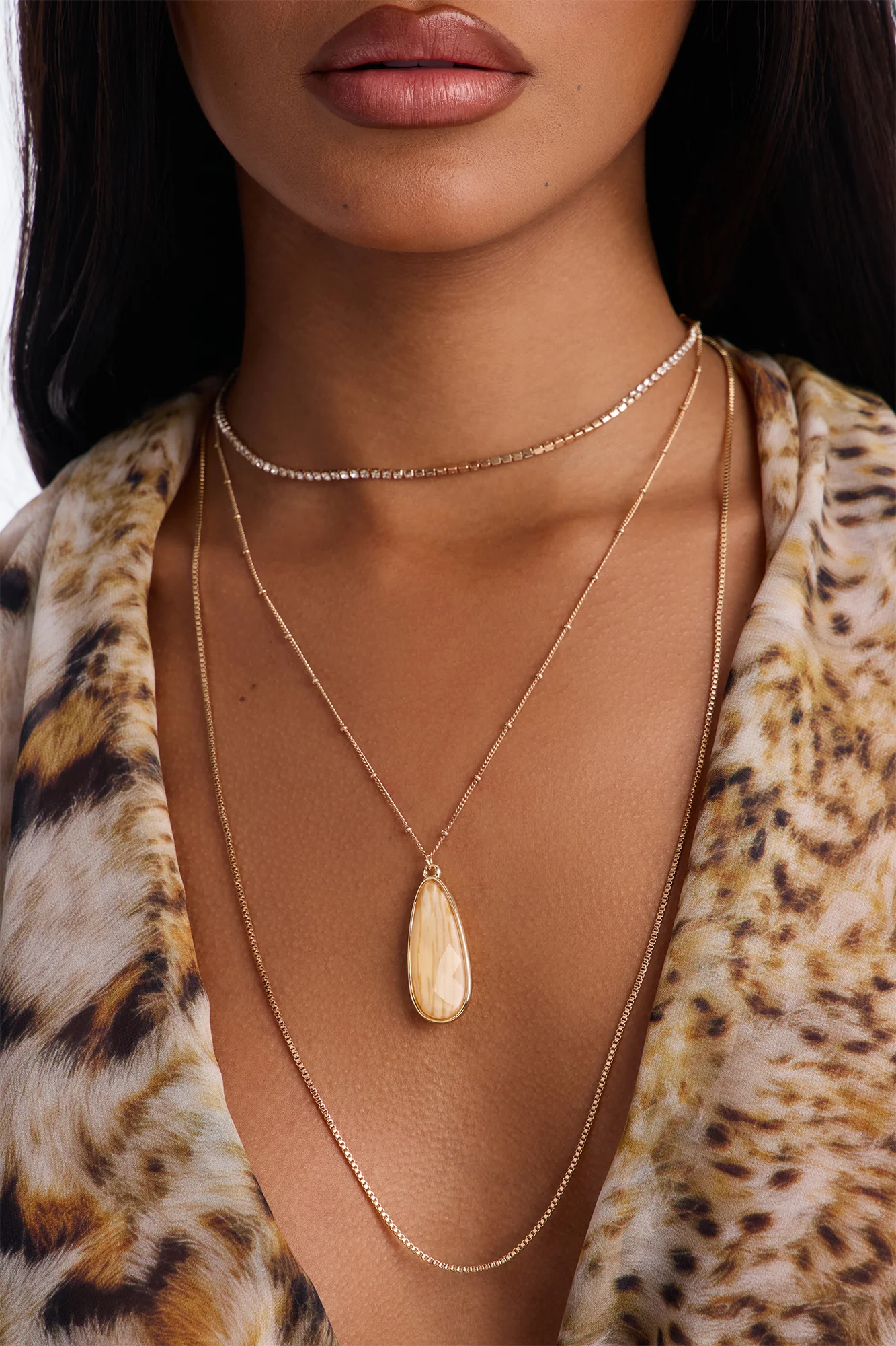 Beloved Jeweled Layered Necklace - Gold