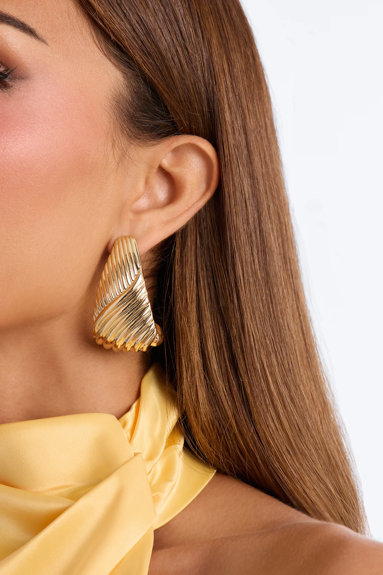 Berlin Textured Drop Earrings - Gold