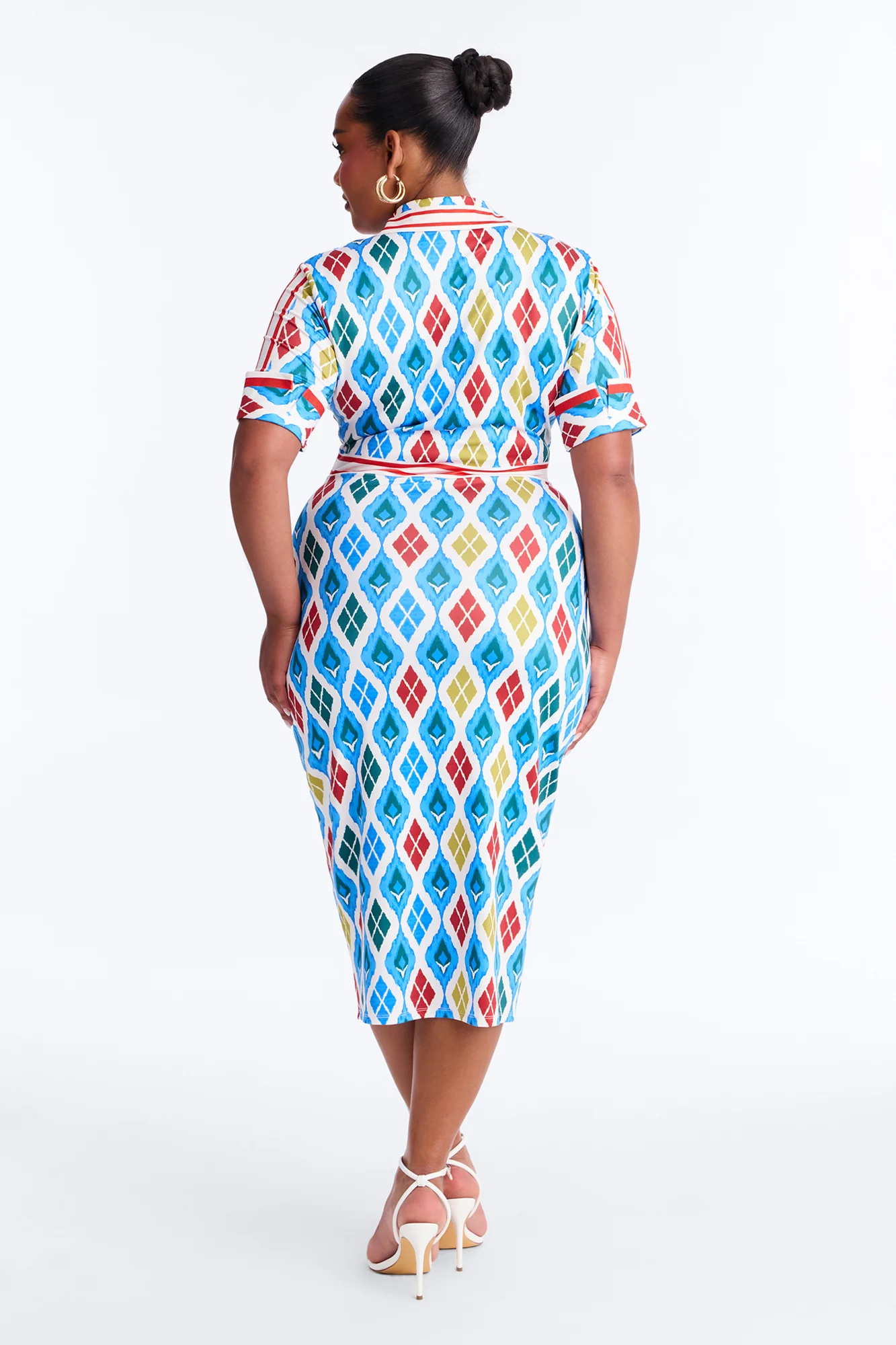 Bernadette Ruched Printed Midi Dress - Blue/combo - Image 7