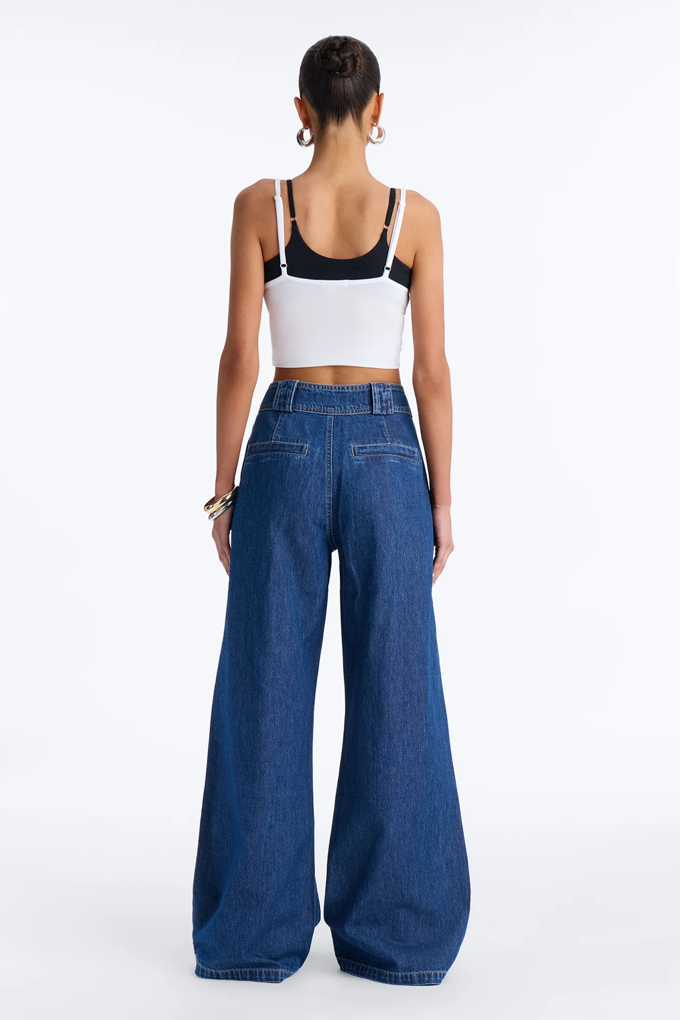 Besson Drapey Loose Fit Jeans - Dark Wash - Image 4