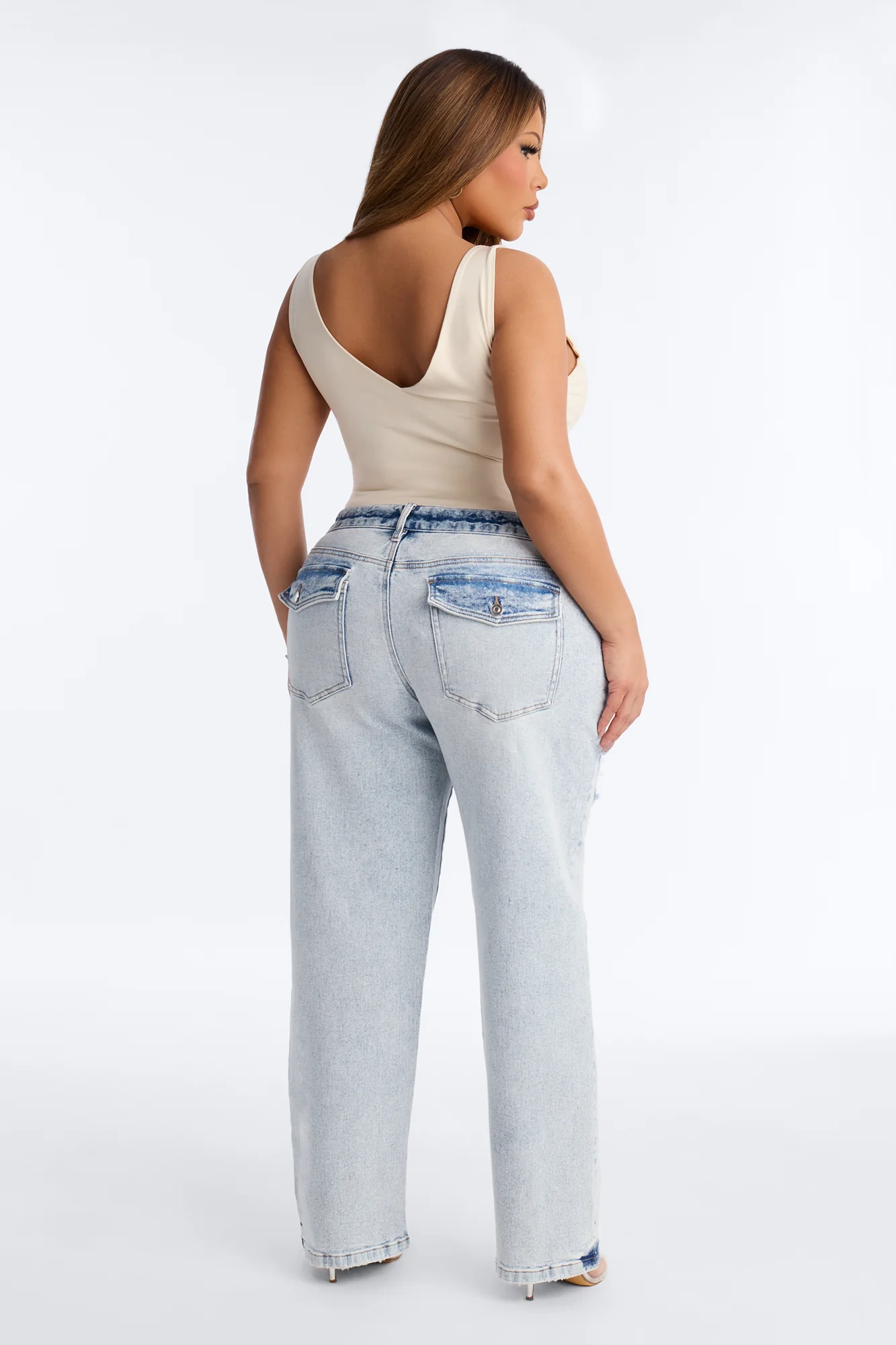 Best Decade Stretch Straight Leg Jeans - Light Wash - Image 6