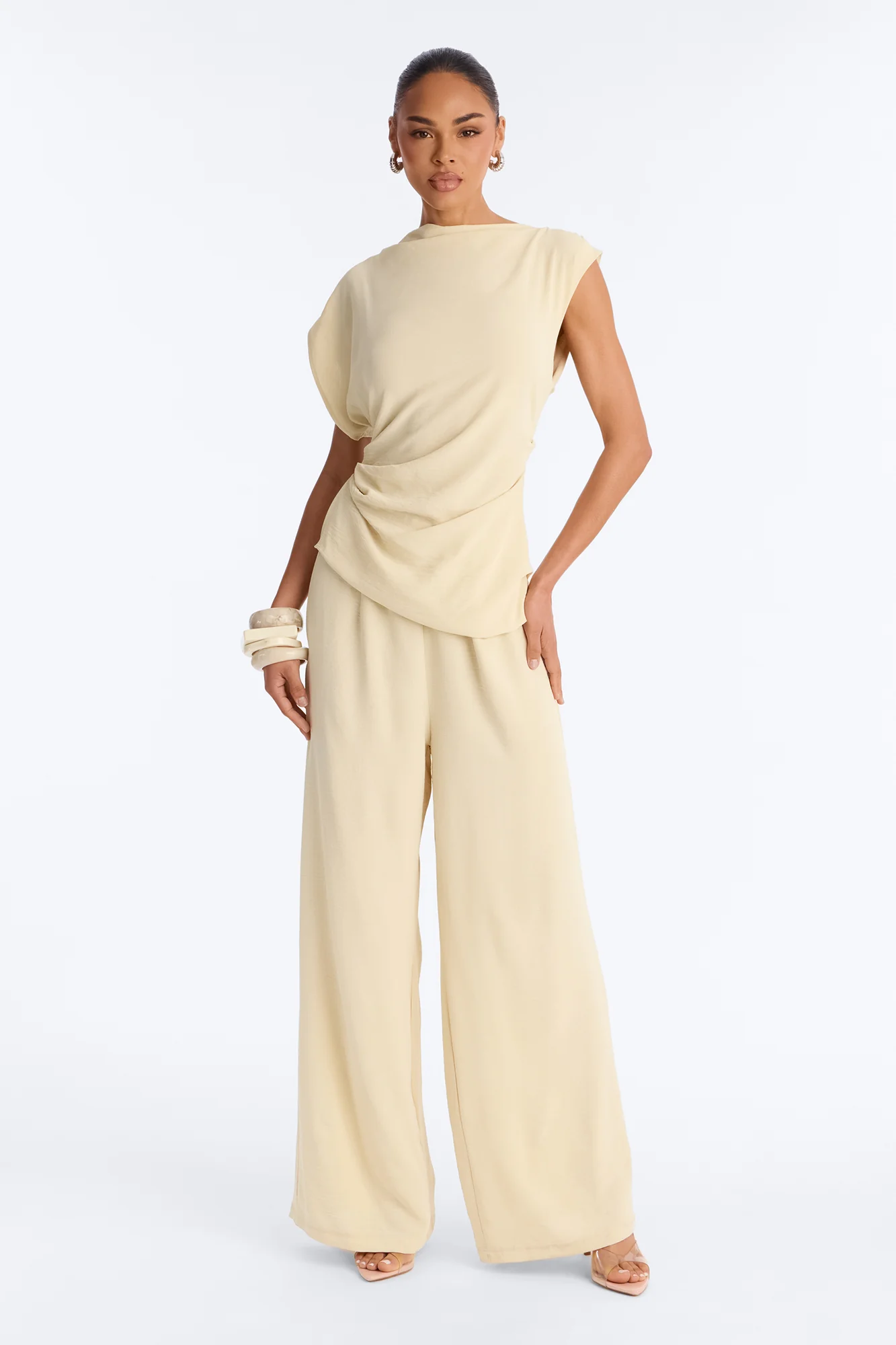 Best Influence High Neck Jumpsuit - Butter Yellow