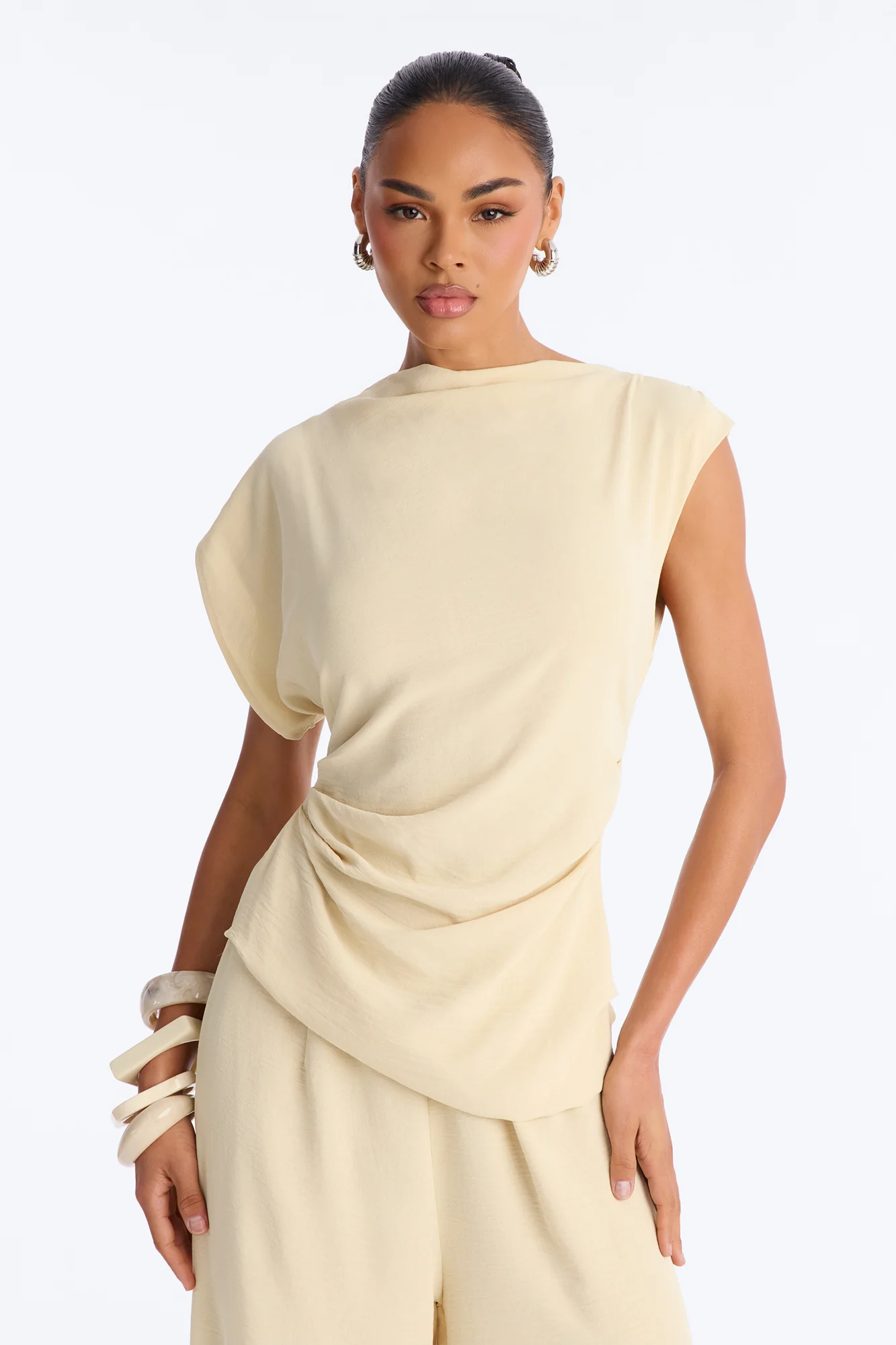 Best Influence High Neck Jumpsuit - Butter Yellow - Image 2