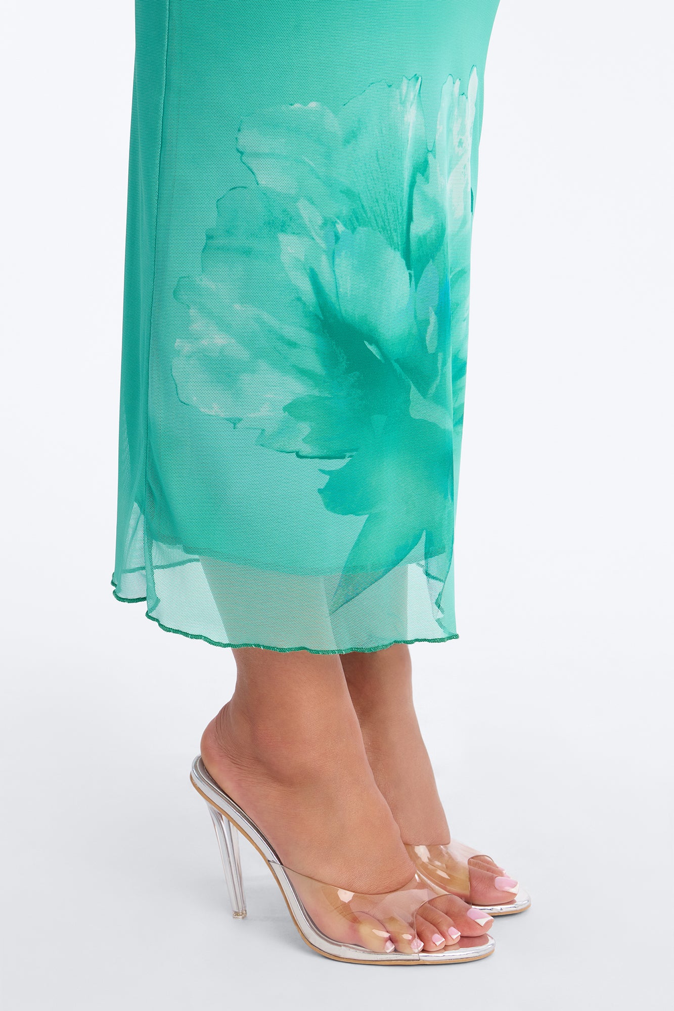 Betsy Floral Mesh Maxi Dress - Green/combo - Image 3