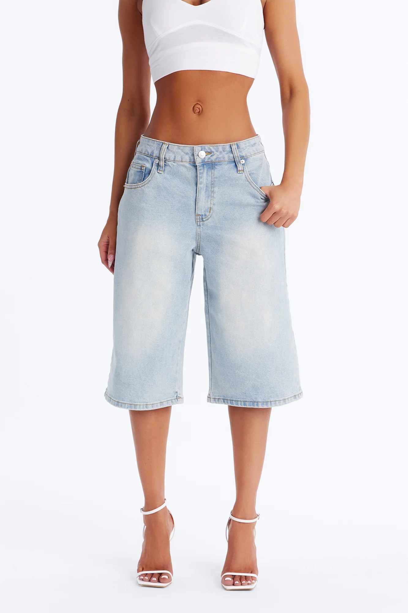Better Like This Culotte Jeans - Light Wash - Image 2