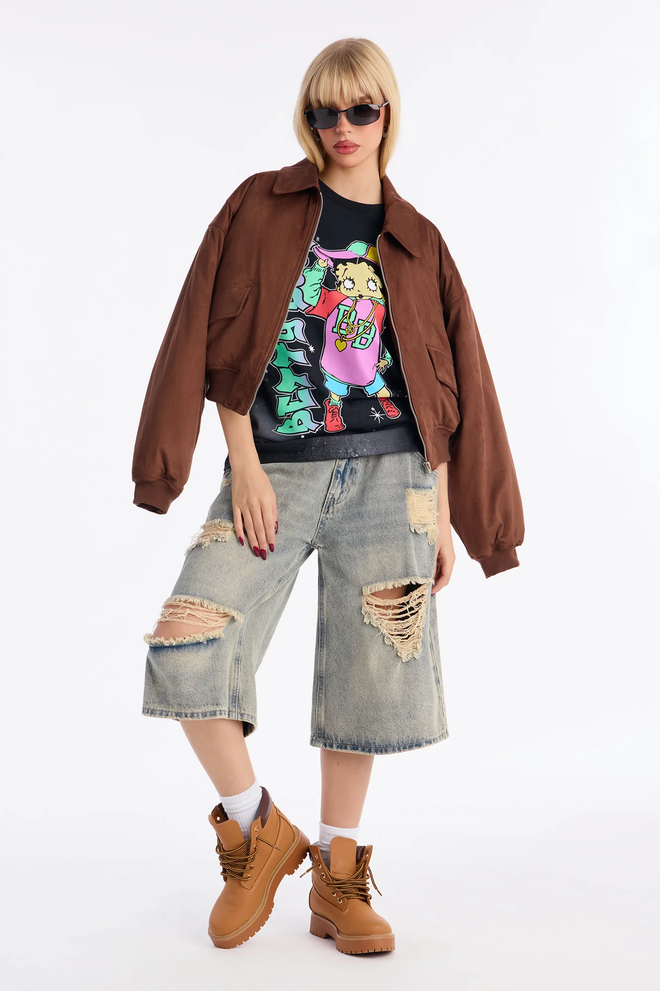 Betty Boop Paint Splatter Tee - Black Wash - Image 2