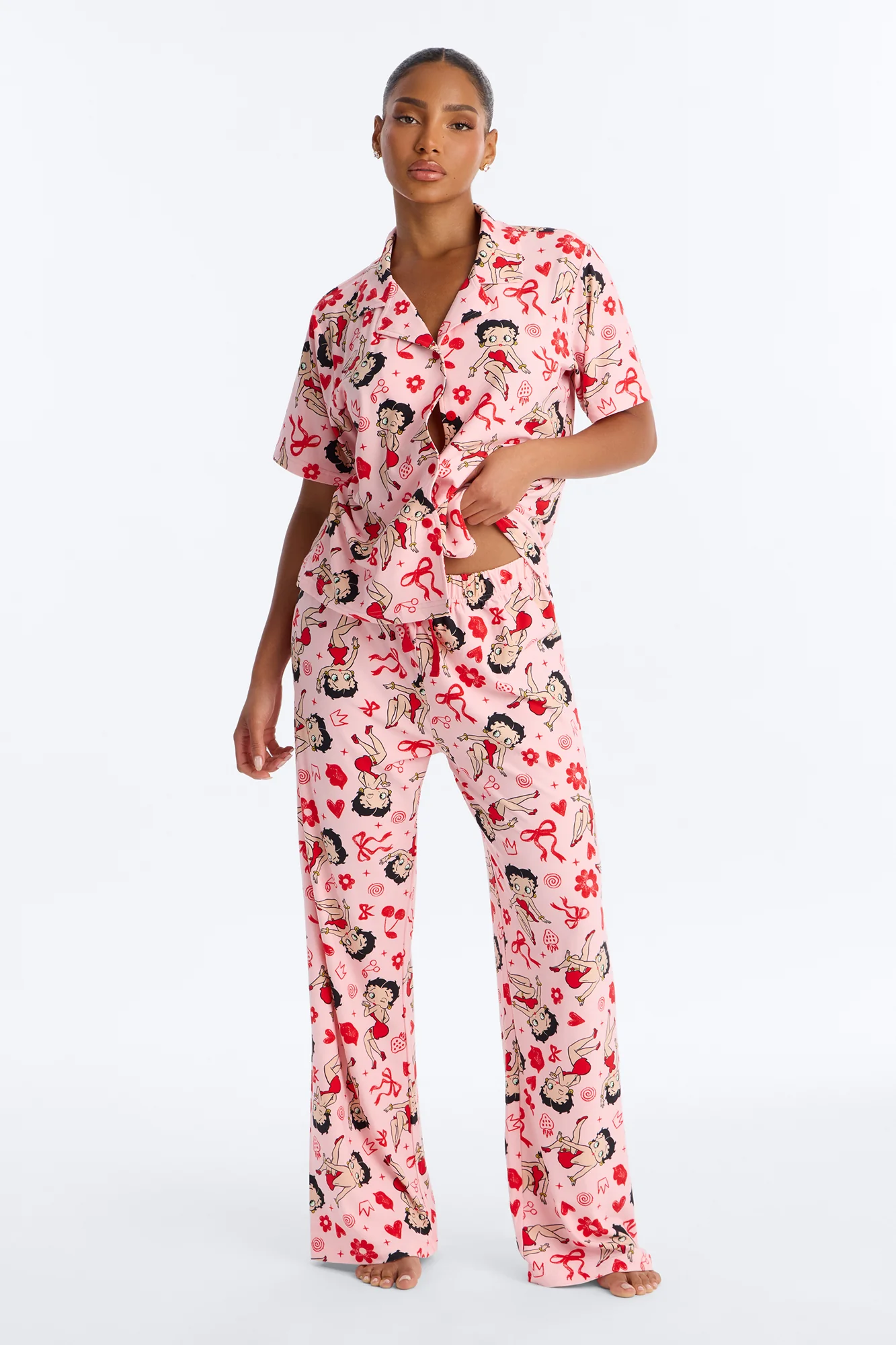 Betty Boop's Flowers & Bows PJ Pant Set - Pink/combo