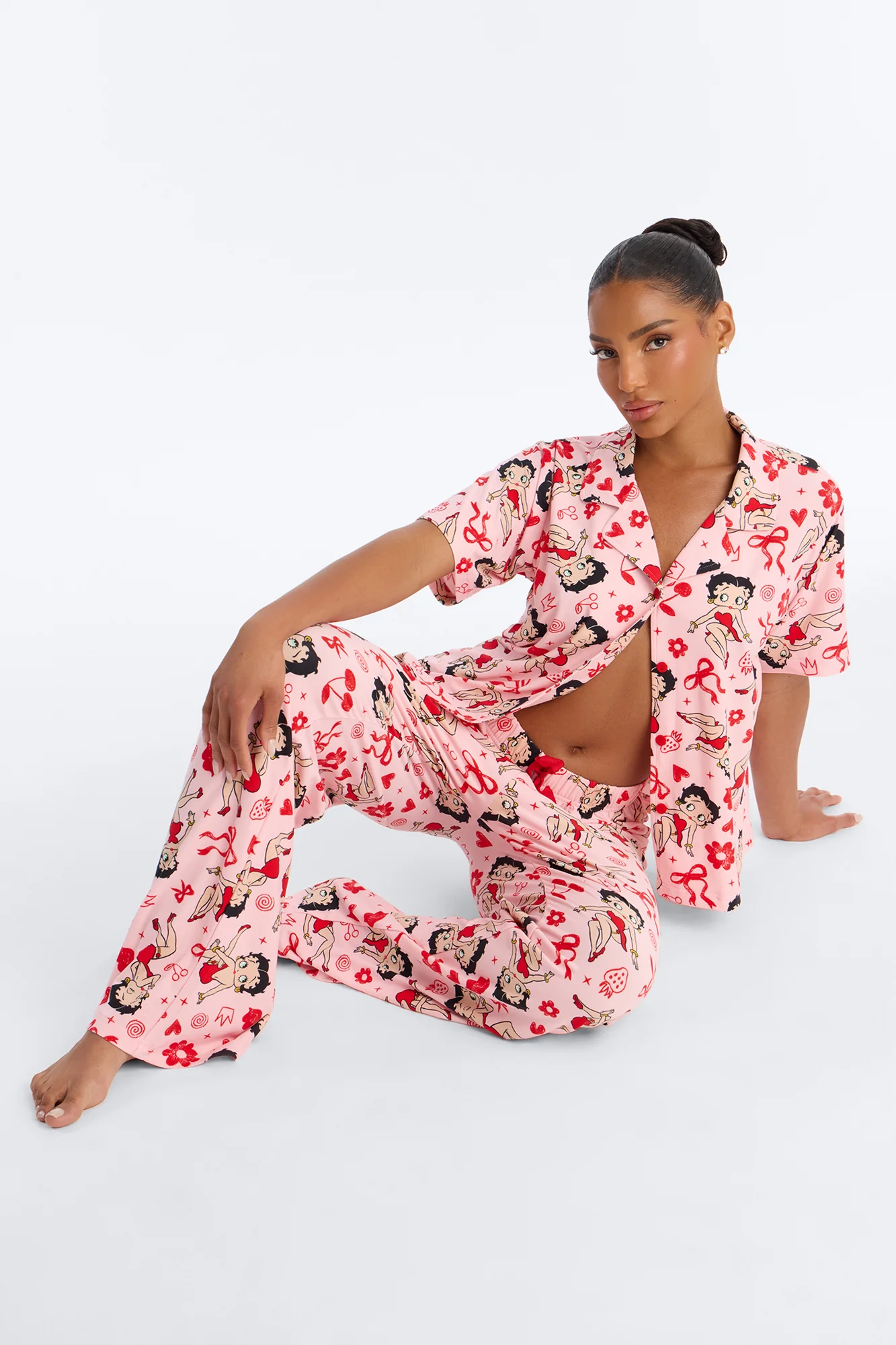 Betty Boop's Flowers & Bows PJ Pant Set - Pink/combo - Image 4