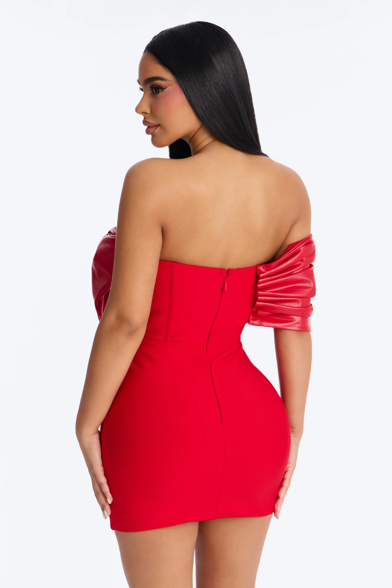 Betty Bow Bandage Mini Dress - Red - Image 4