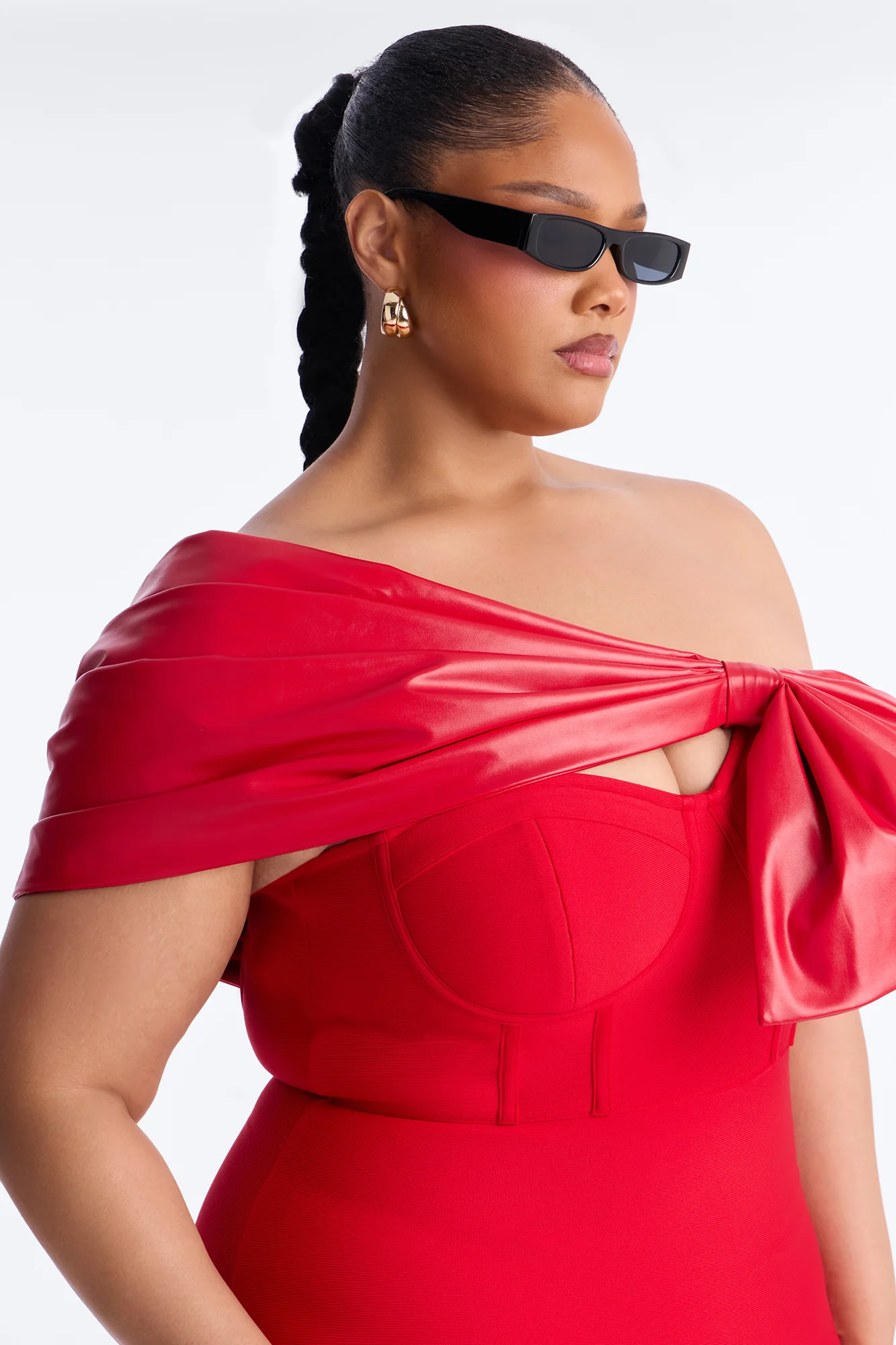Betty Bow Bandage Mini Dress - Red - Image 7