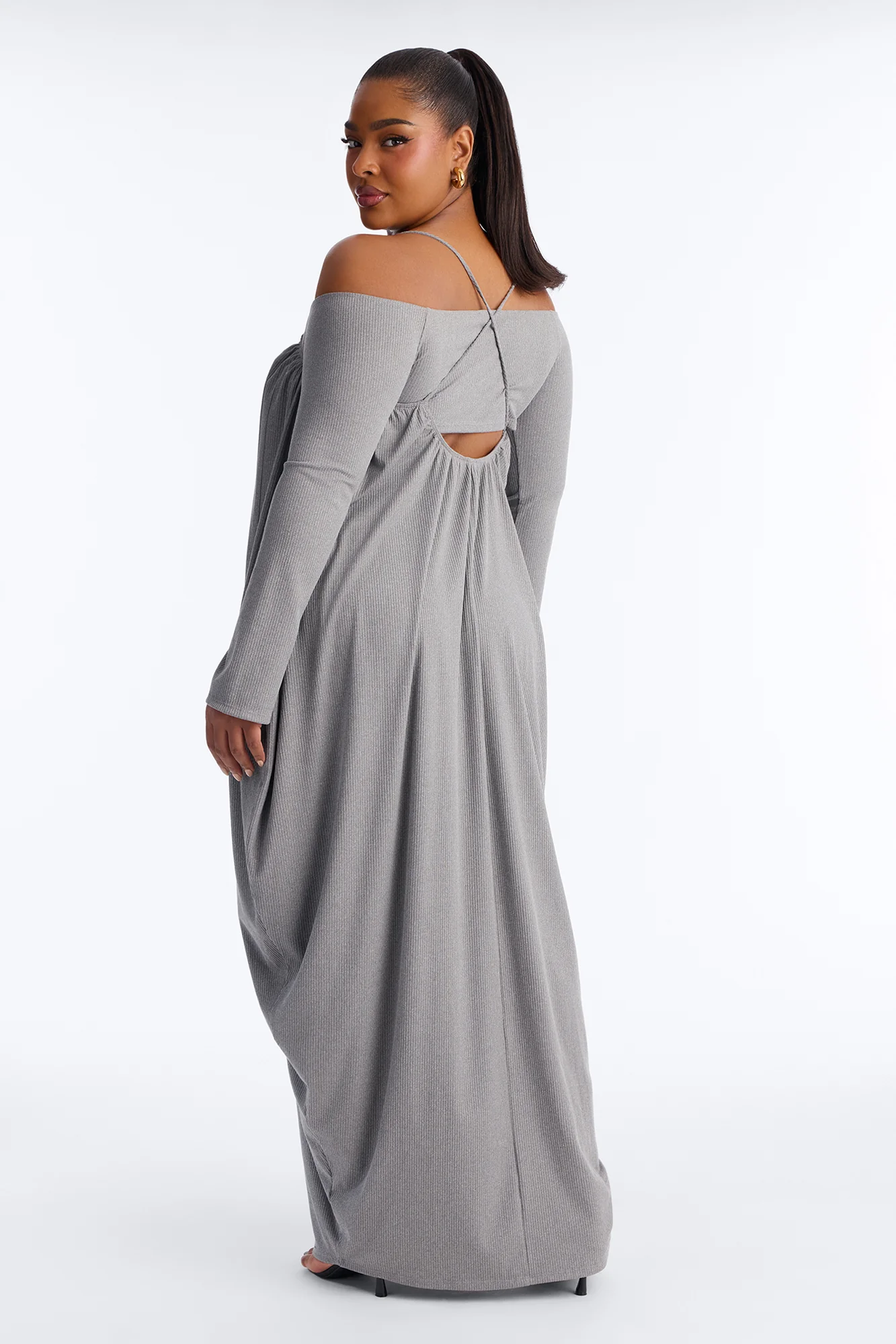 Between Us Maxi Dress Set - Heather Grey - Image 7