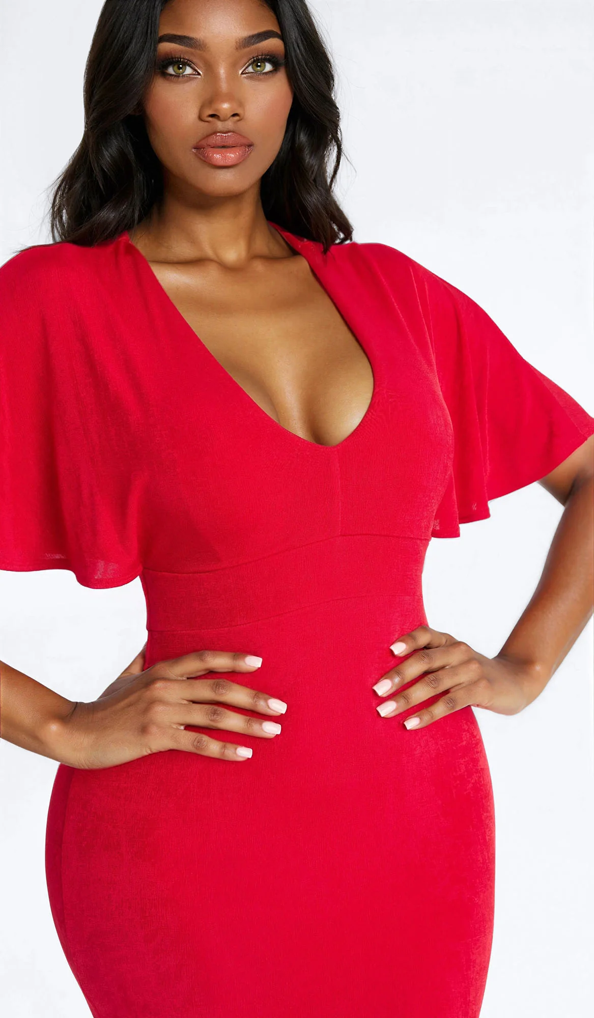 Bexley Slinky Midi Dress - Red - Image 3