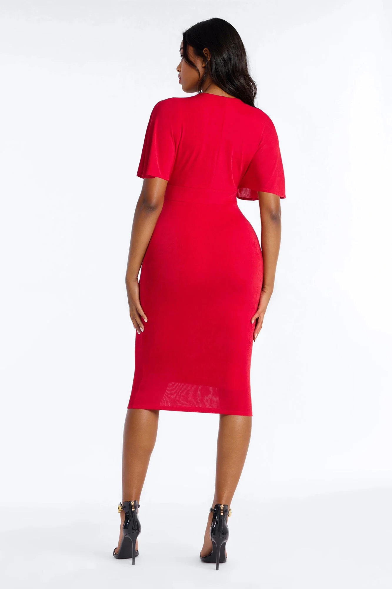 Bexley Slinky Midi Dress - Red - Image 4