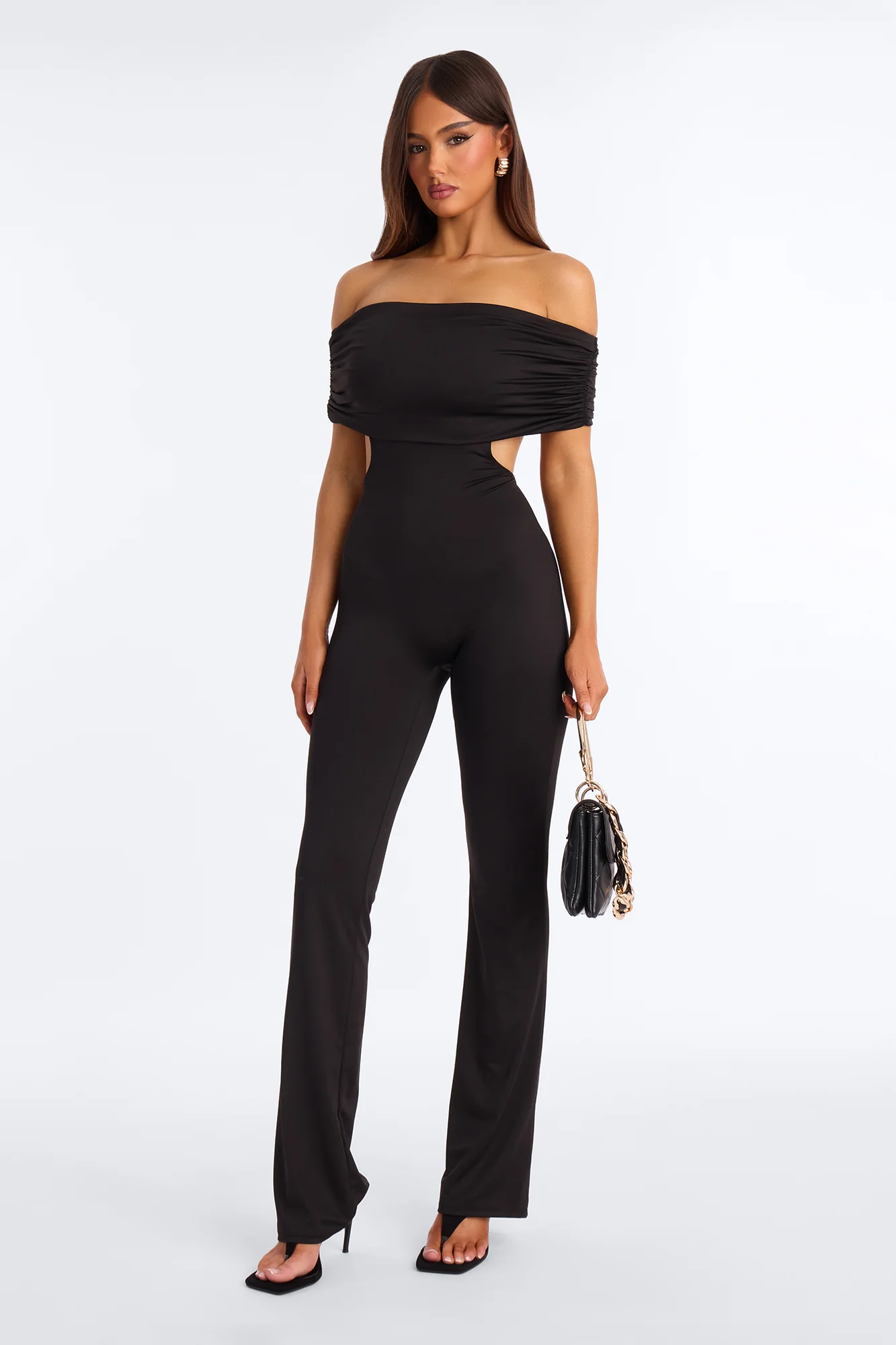 Bianca Backless Straight Leg Jumpsuit - Black