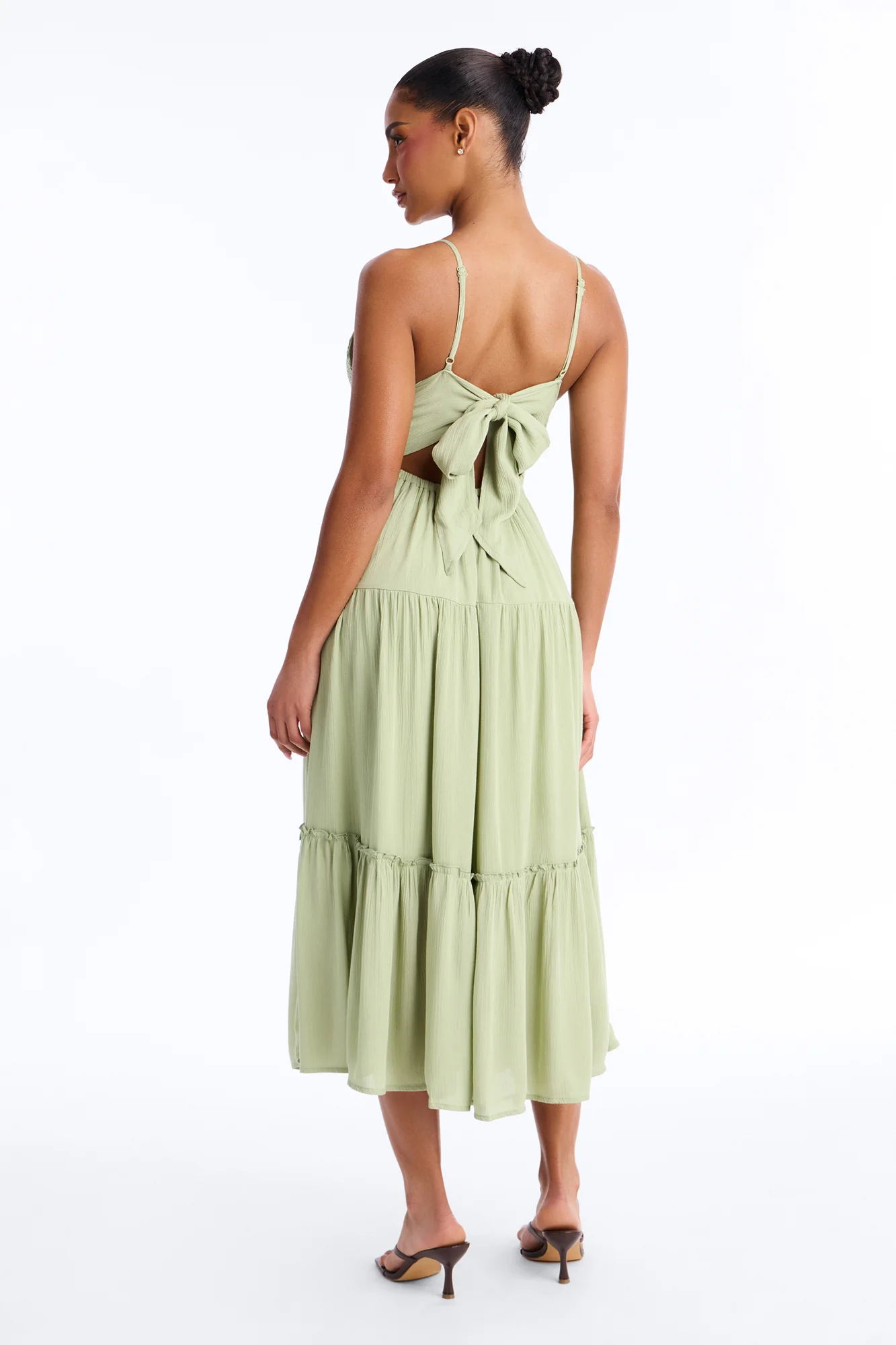 Bianca Crochet Midi Dress - Sage - Image 4