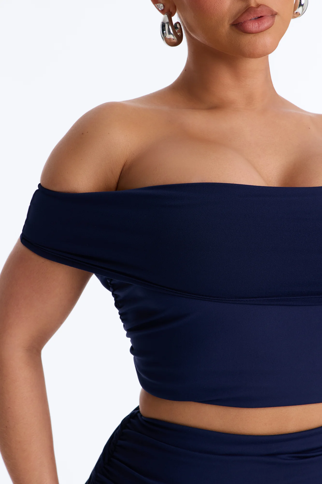 Bianca Matte Form Double Lined Maxi Skirt Set - Navy - Image 3