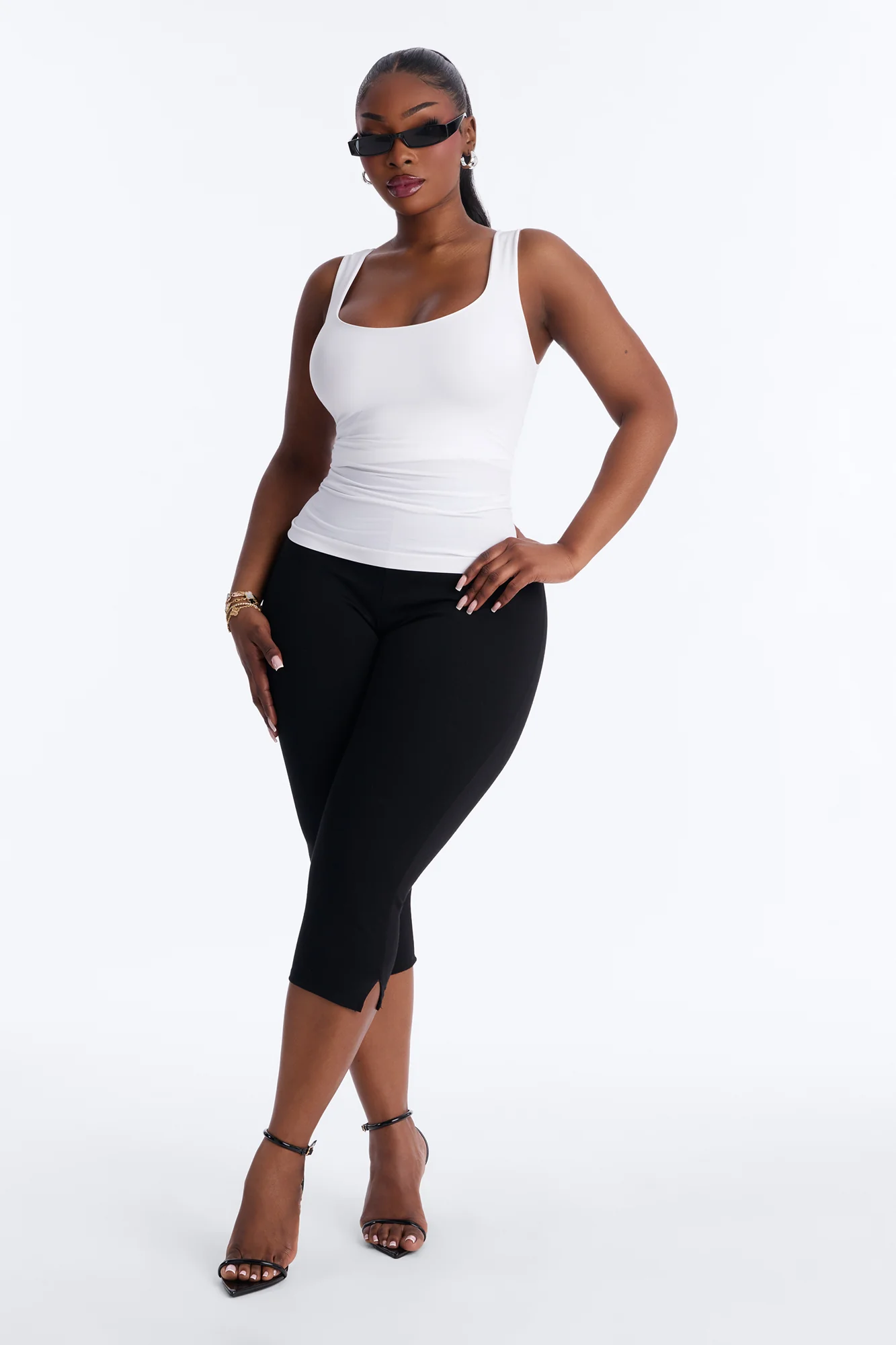 Bianca Seamless Scoop Neck Tank Top - White - Image 5