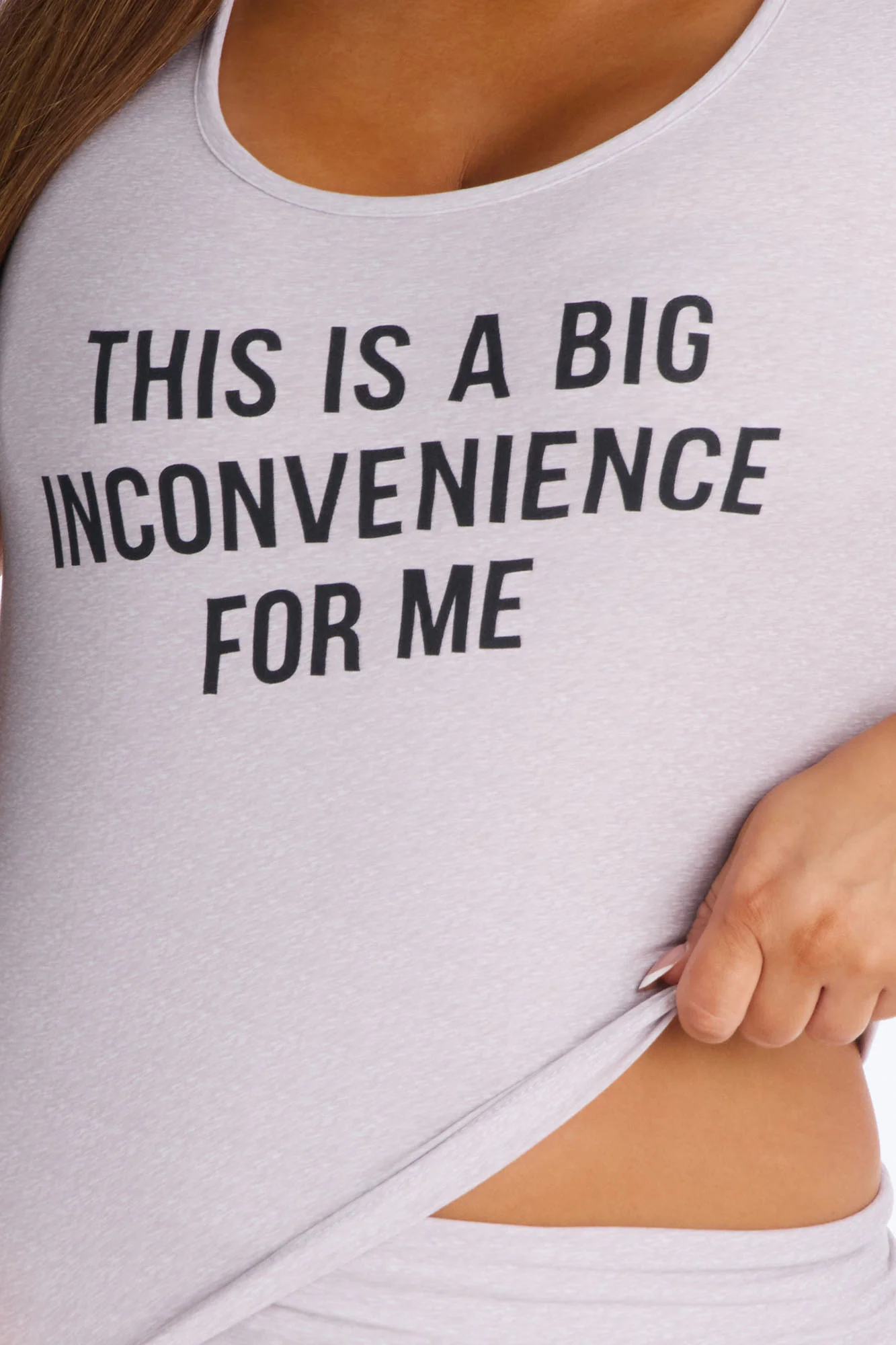 Big Inconvenience For Me PJ Short Set - Heather Grey - Image 5