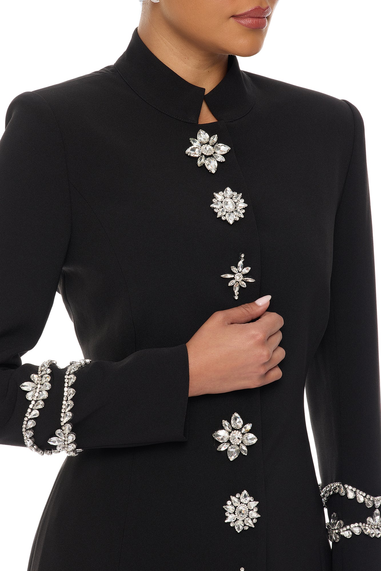 Billie Rhinestone Pant Set - Black - Image 3