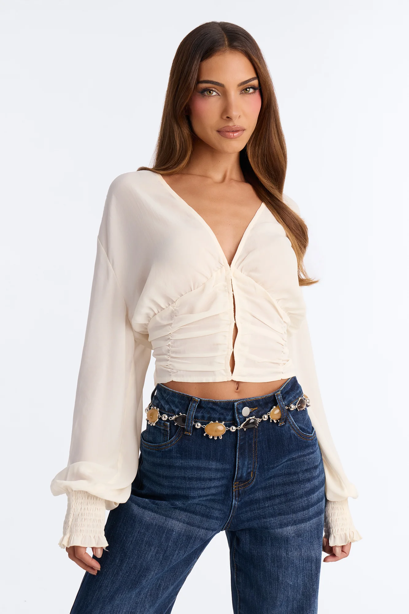 Birth Stones Chain Belt - Silver/Brown - Image 2