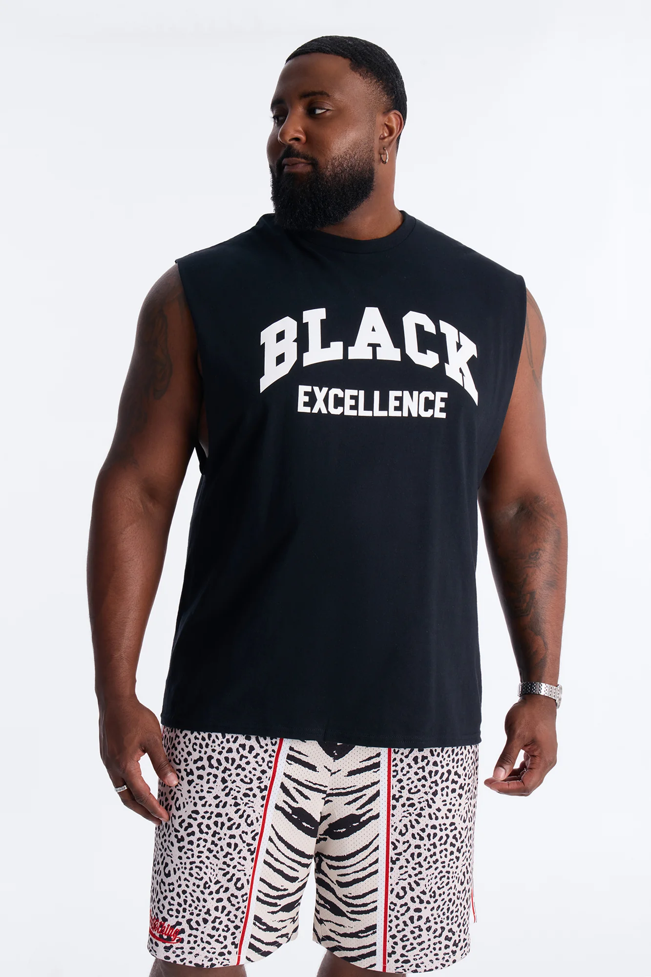Black Excellence Muscle Tee - Black - Image 4